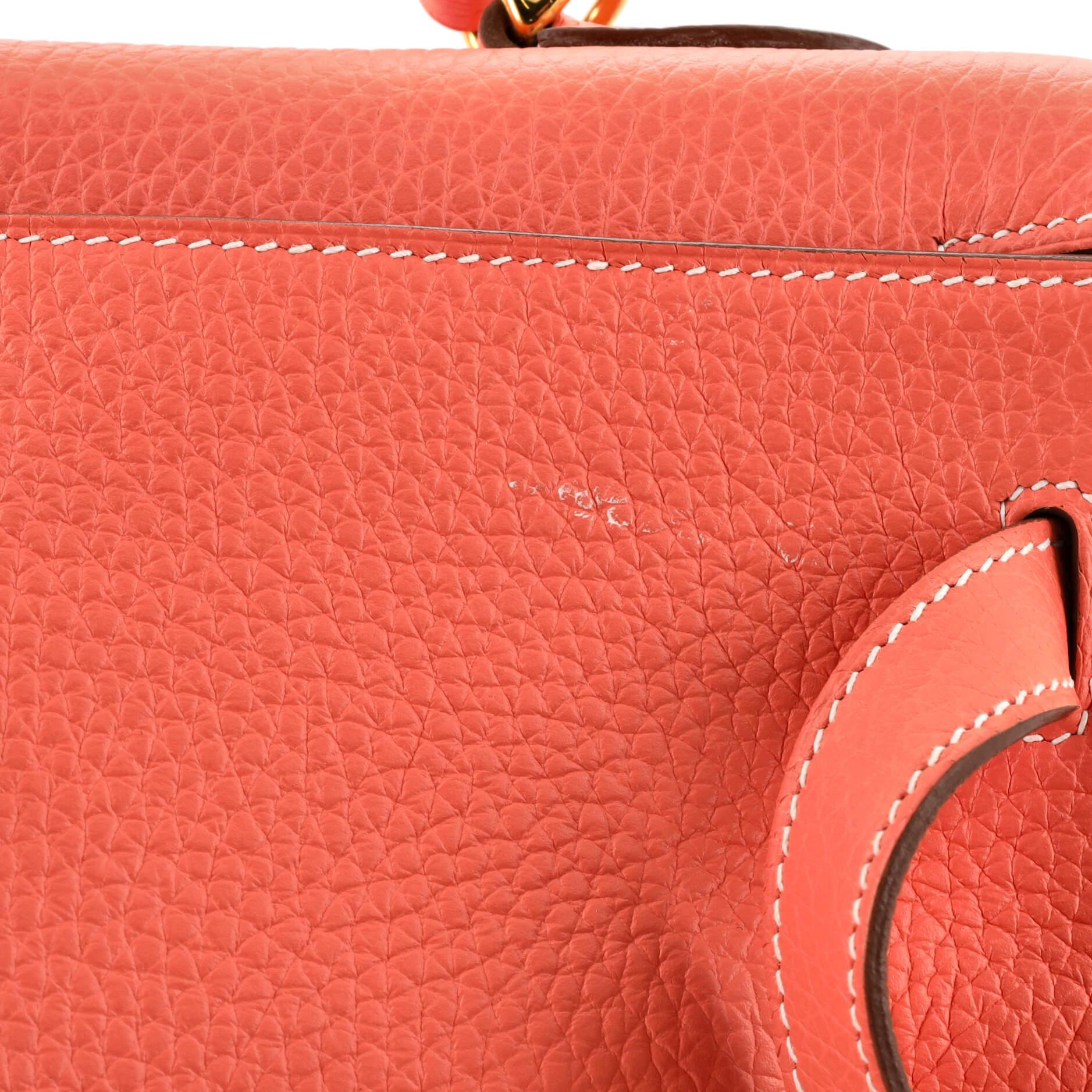 Hermes Kelly Handbag Crevette Clemence with Gold Hardware 32 5