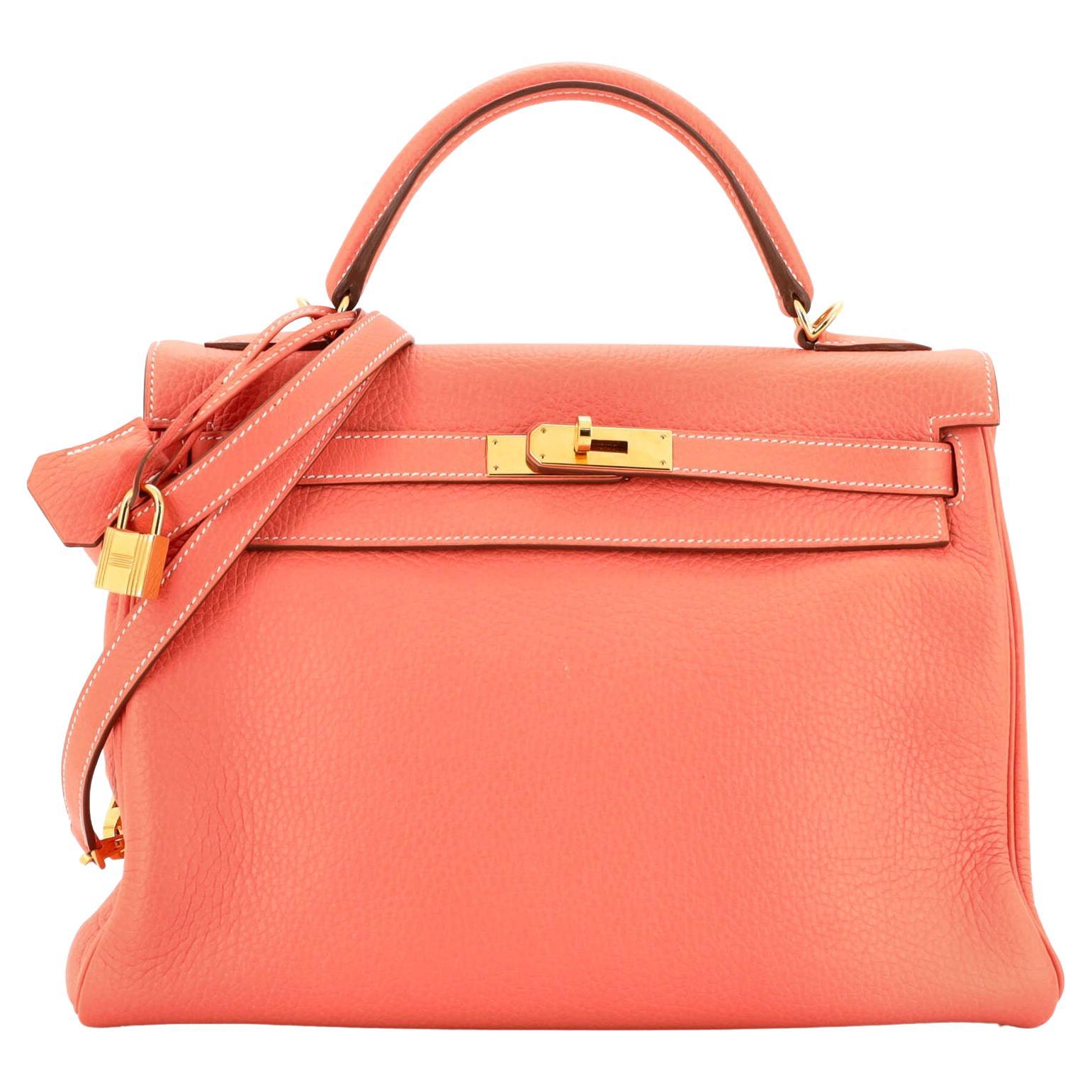 2013 Hermes Rouge H Box Calf Leather Kelly 35cm Sellier at 1stDibs