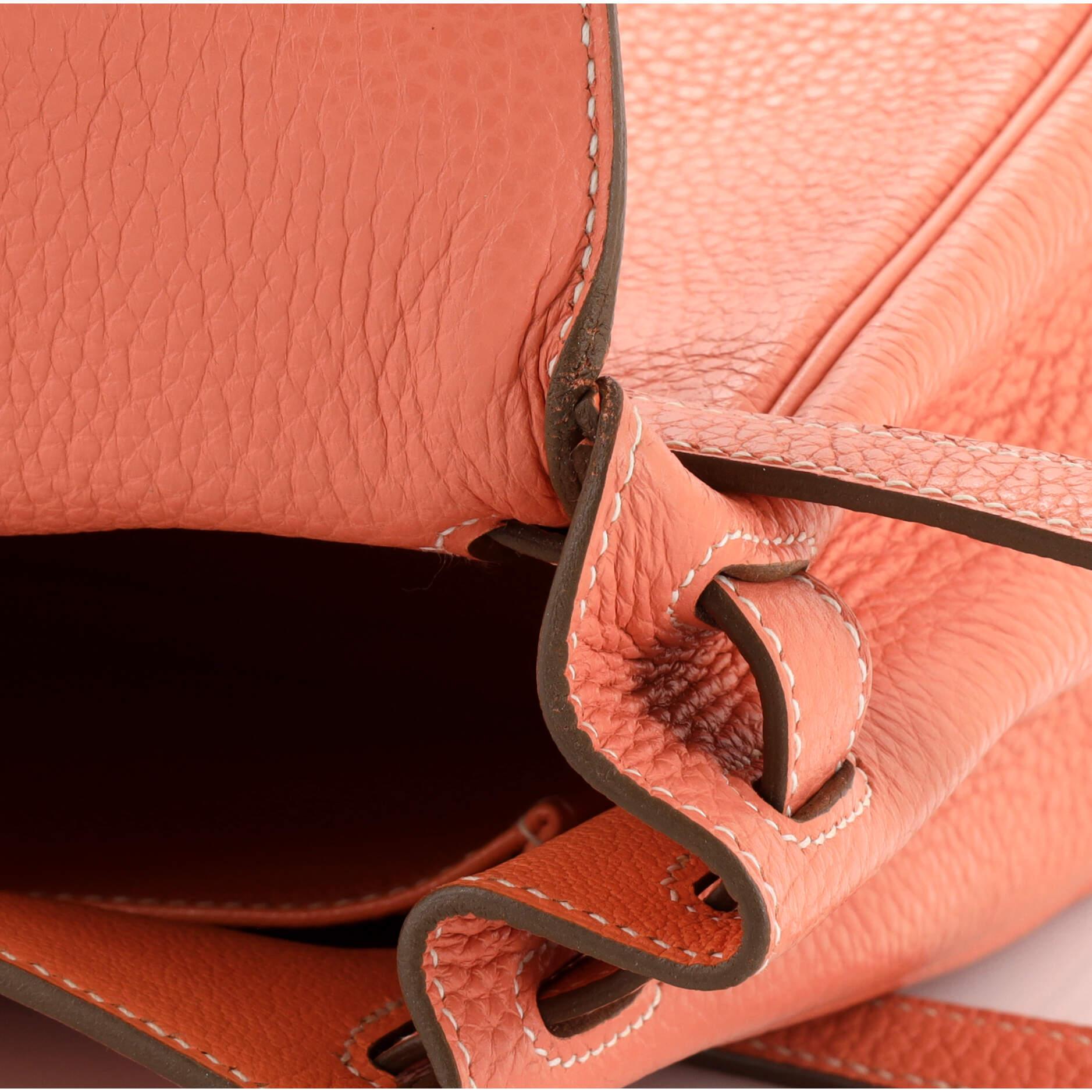 Hermes Kelly Handbag Crevette Clemence with Palladium Hardware 28 7