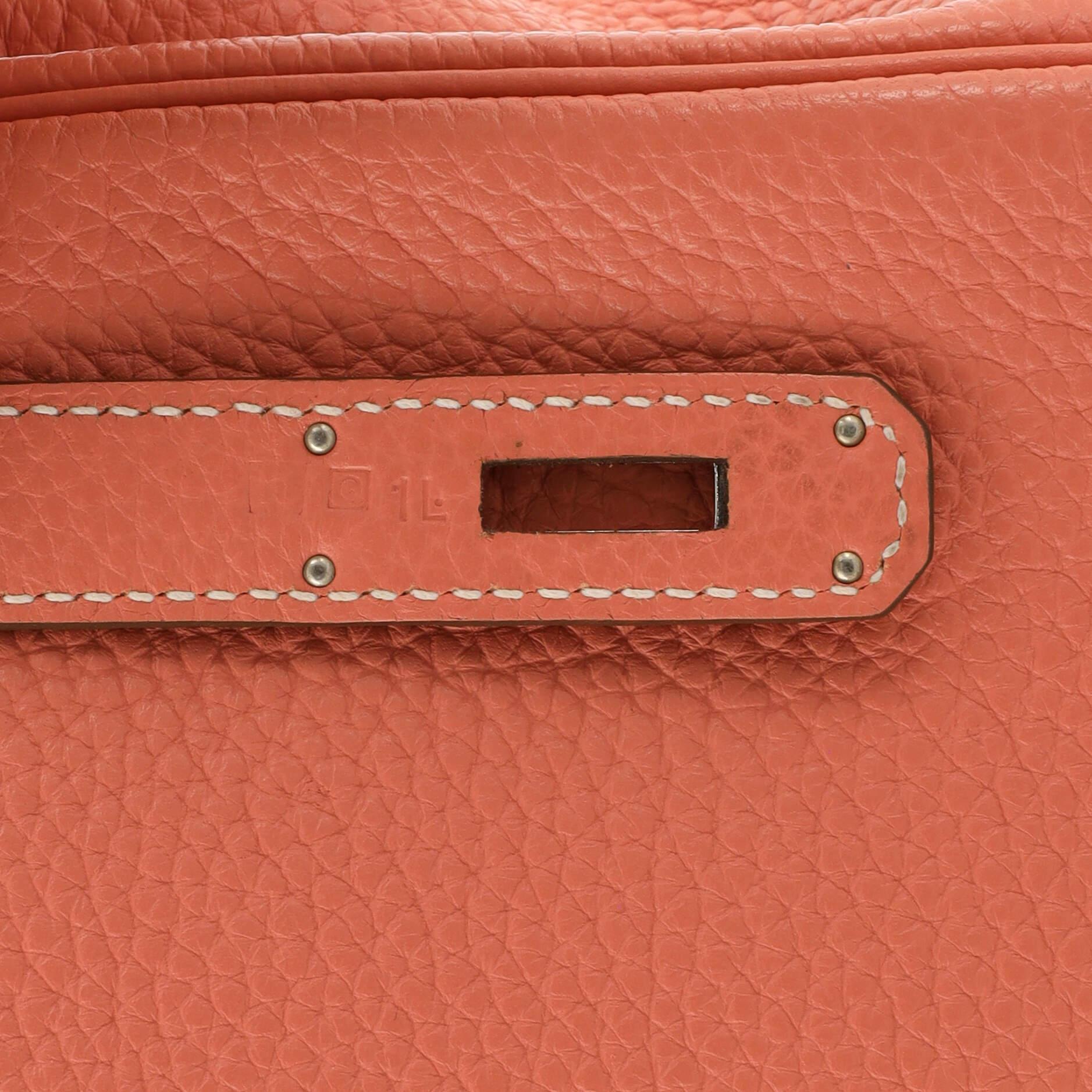 Hermes Kelly Handbag Crevette Clemence with Palladium Hardware 28 8