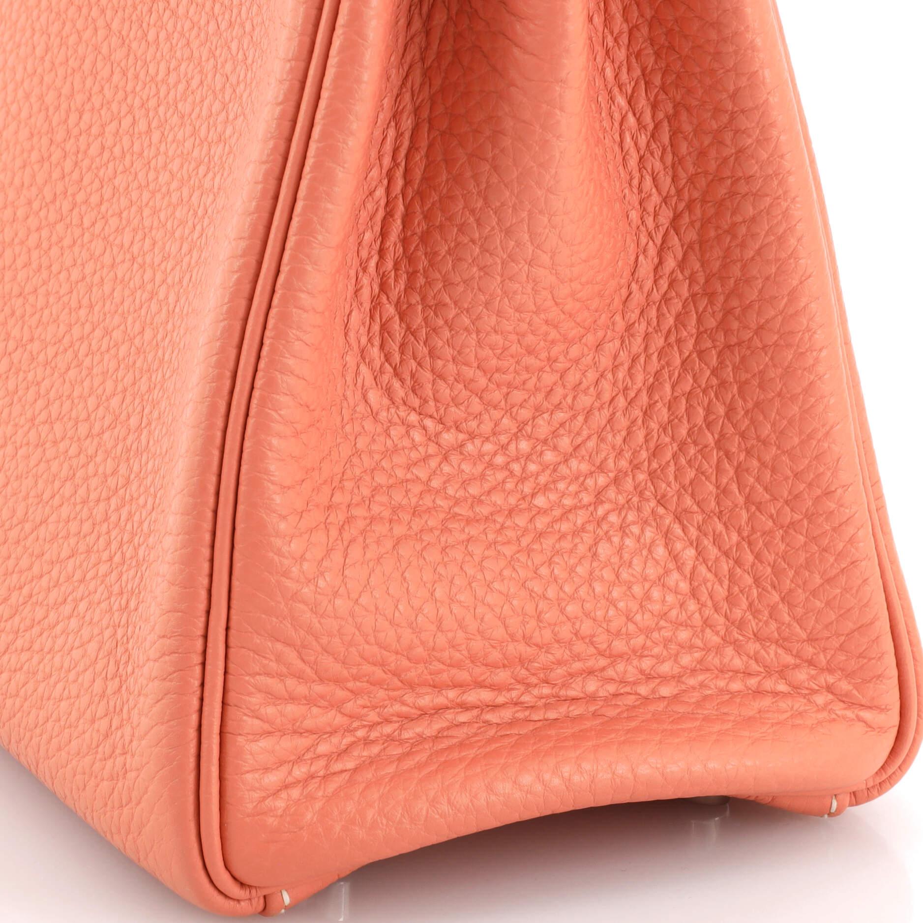 Hermes Kelly Handbag Crevette Clemence with Palladium Hardware 28 3