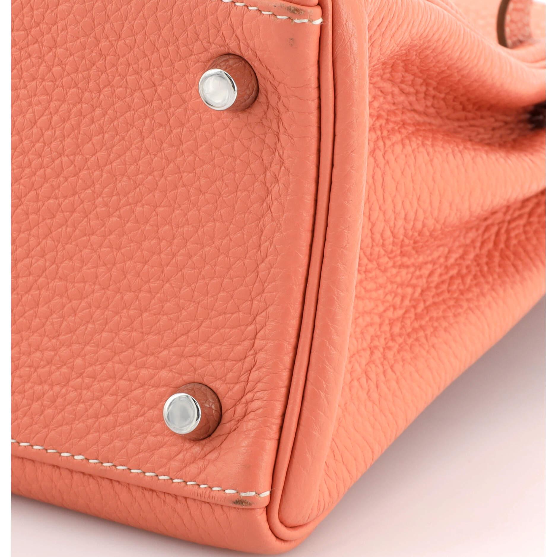 Hermes Kelly Handbag Crevette Clemence with Palladium Hardware 28 4