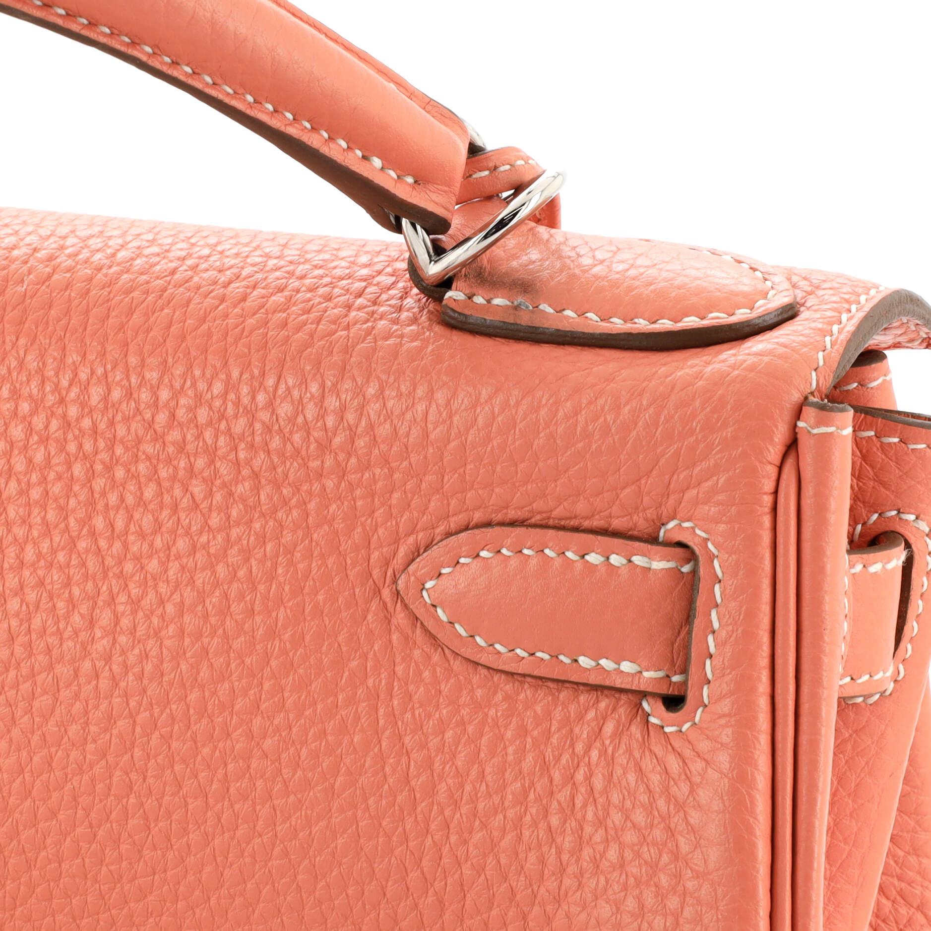 Hermes Kelly Handbag Crevette Clemence with Palladium Hardware 28 5