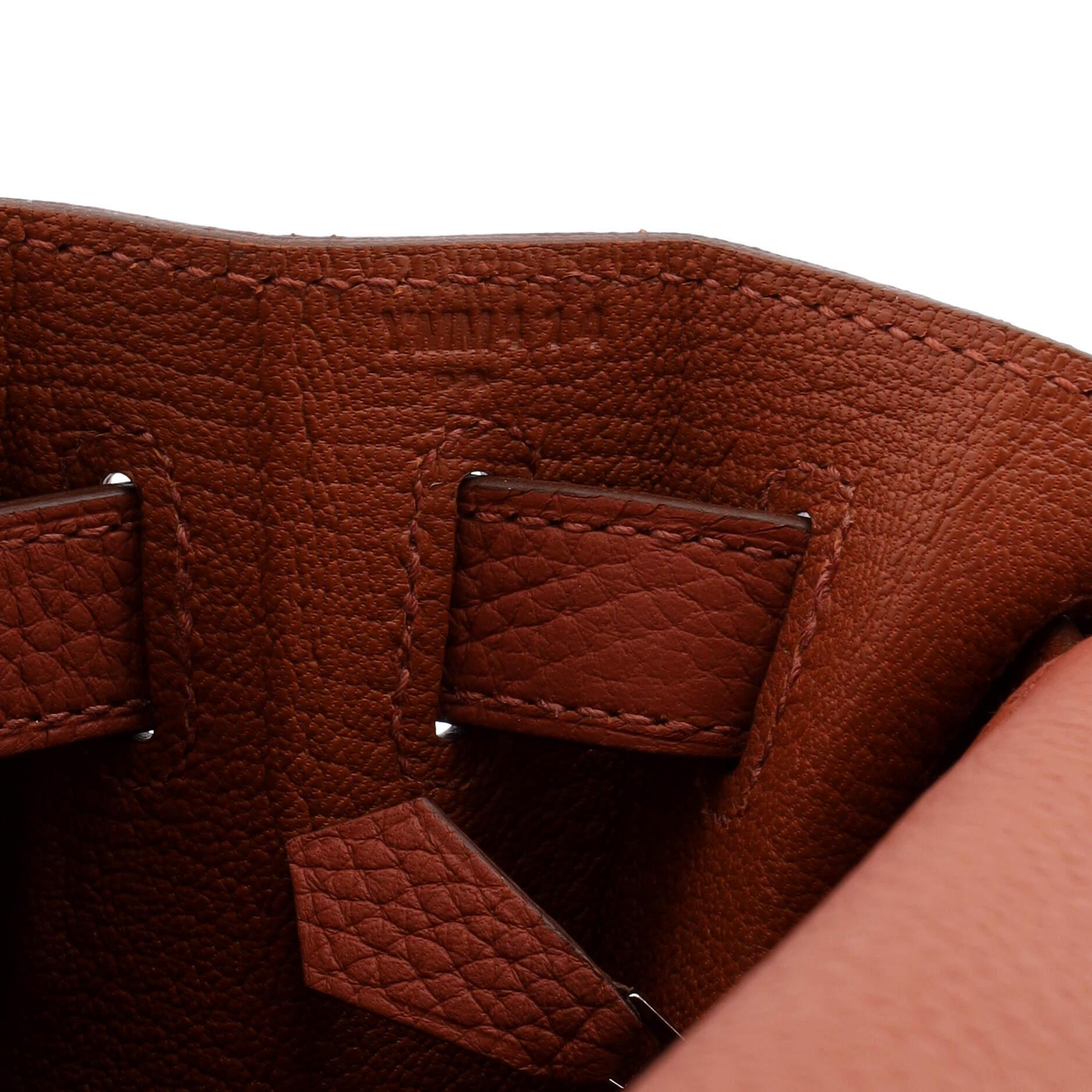 Hermes Kelly Handbag Cuivre Togo with Palladium Hardware 28 6