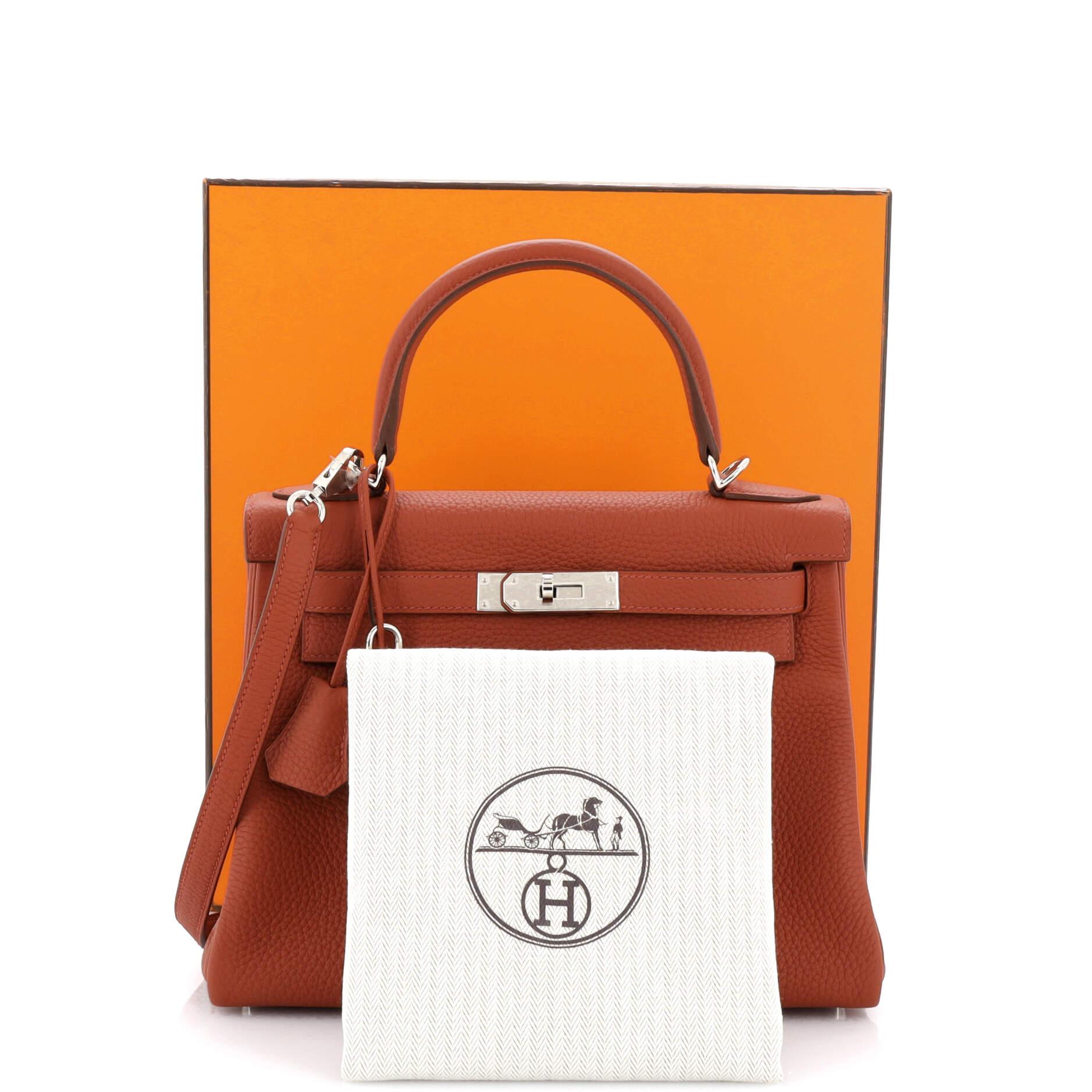 Hermes Kelly Bag 28cm Cuivre Togo Retourne Palladium Hardware