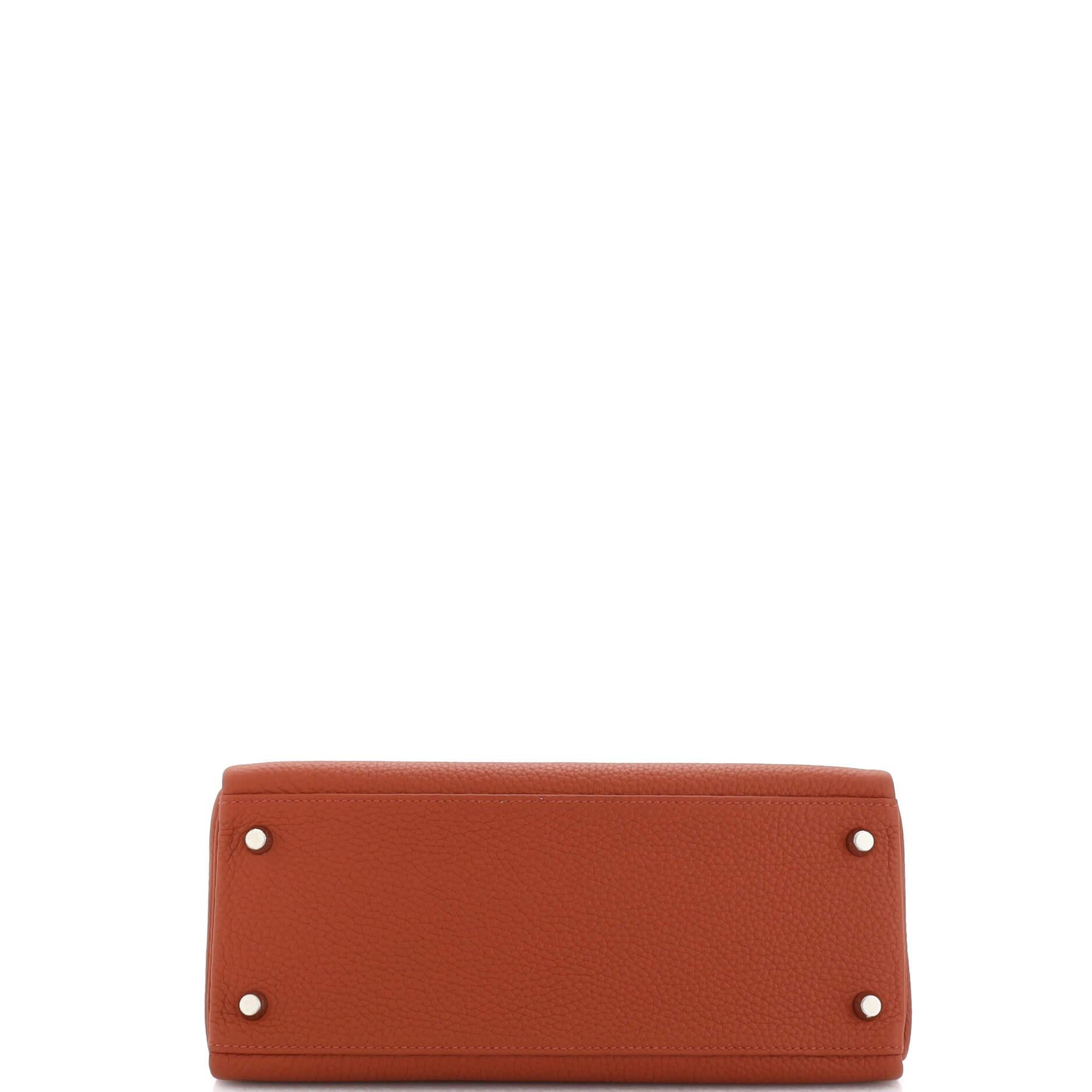 Hermes Kelly Handbag Cuivre Togo with Palladium Hardware 28 1