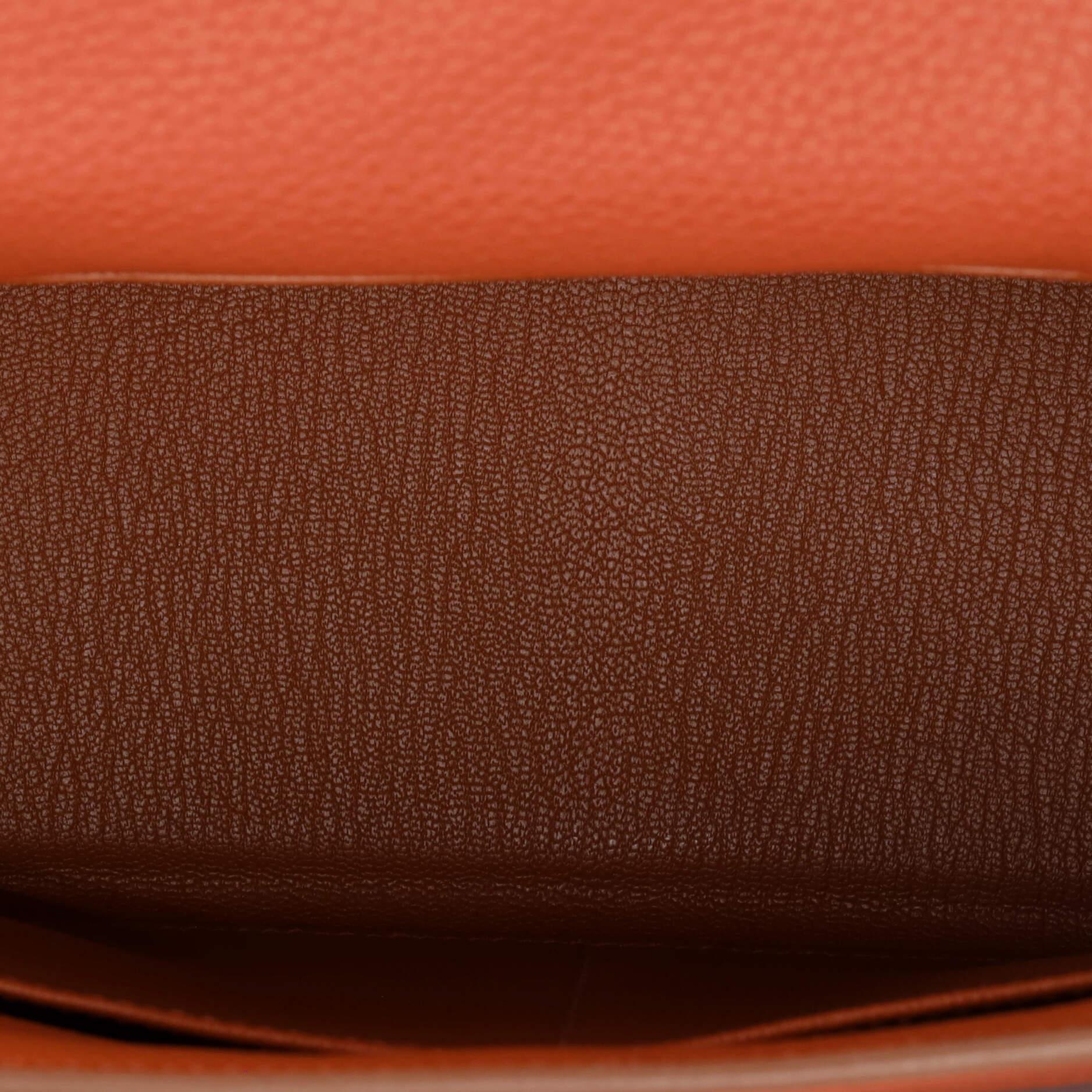 Hermes Kelly Handbag Cuivre Togo with Palladium Hardware 28 2