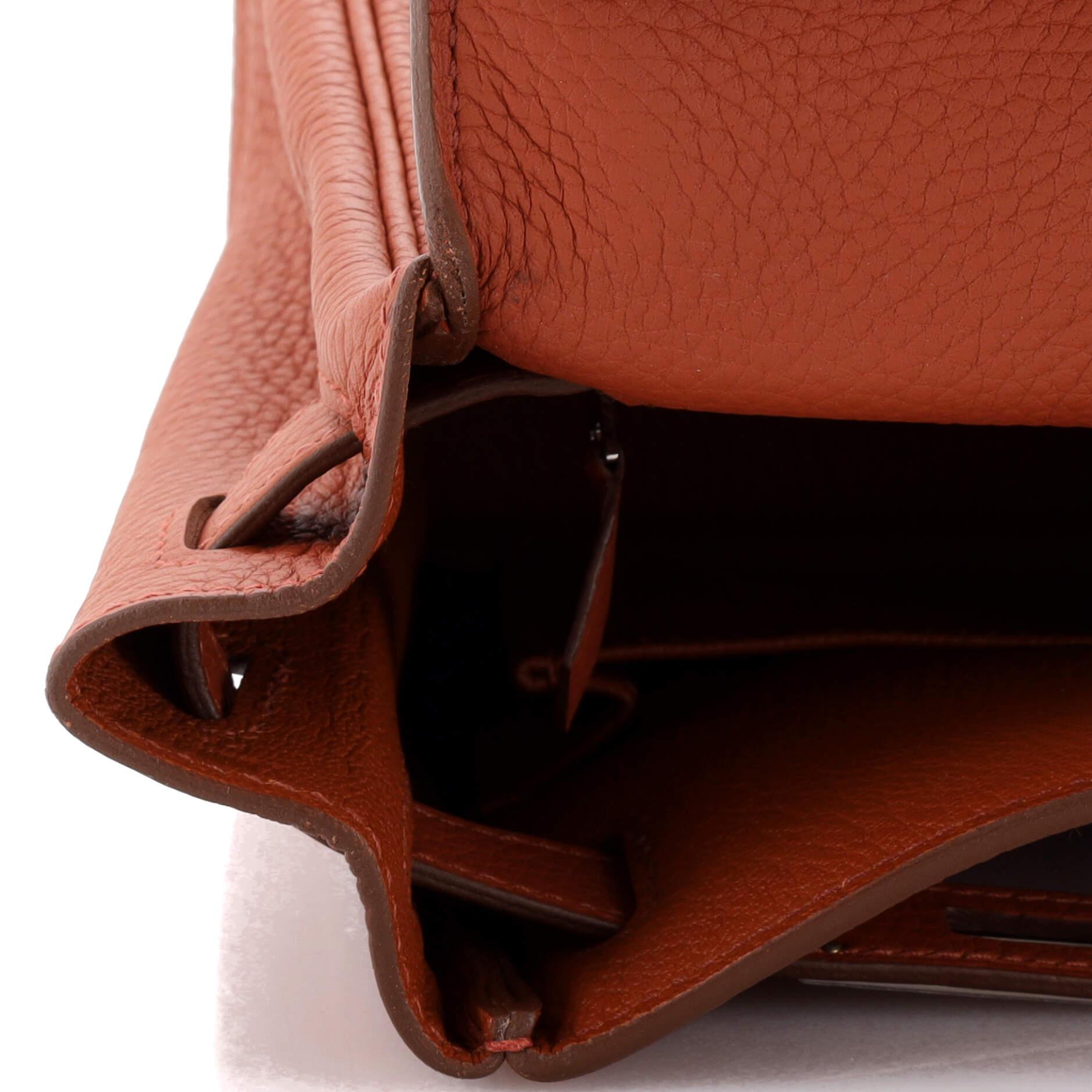 Hermes Kelly Handbag Cuivre Togo with Palladium Hardware 28 5