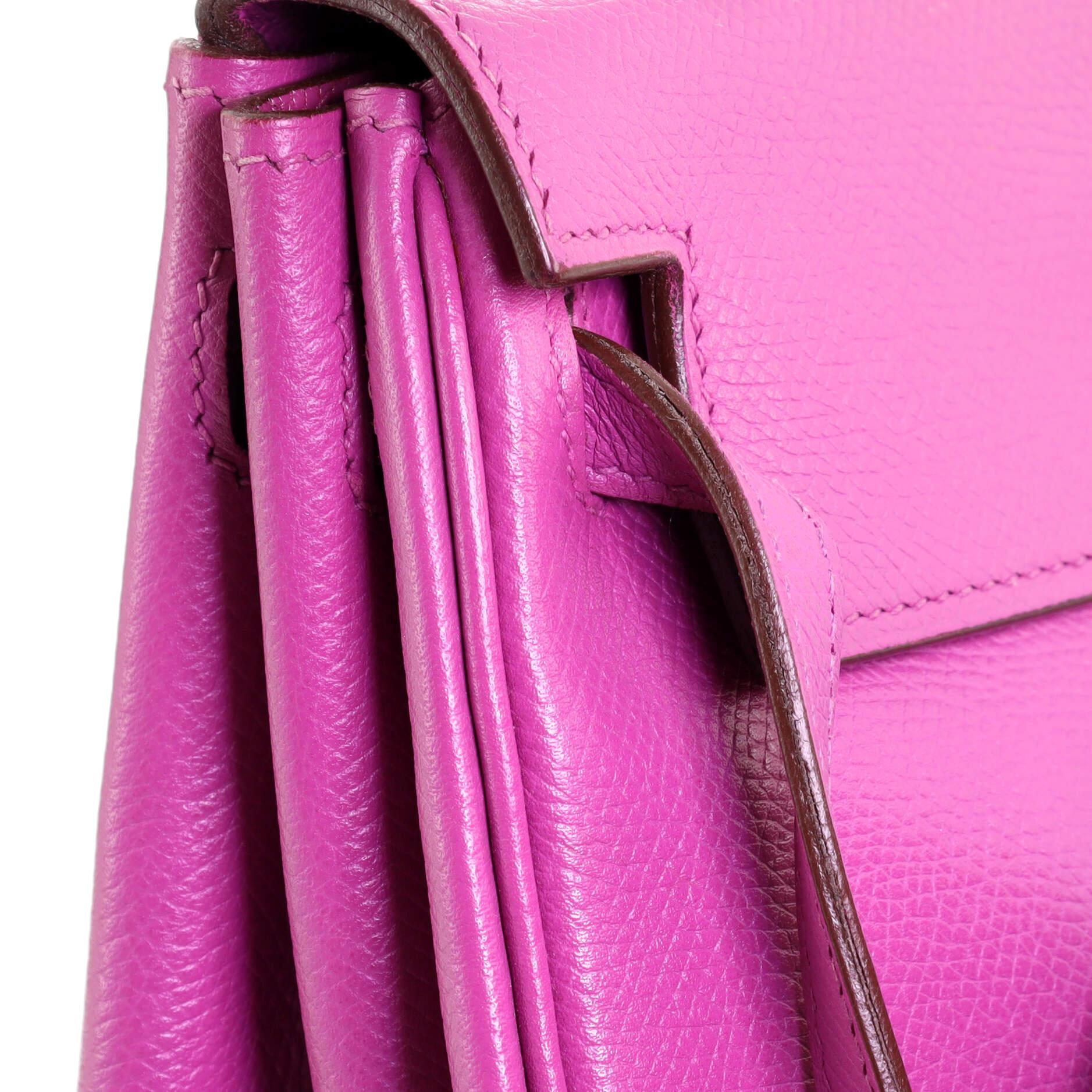 Hermes Kelly Handbag Cyclamen Epsom with Palladium Hardware 25 5