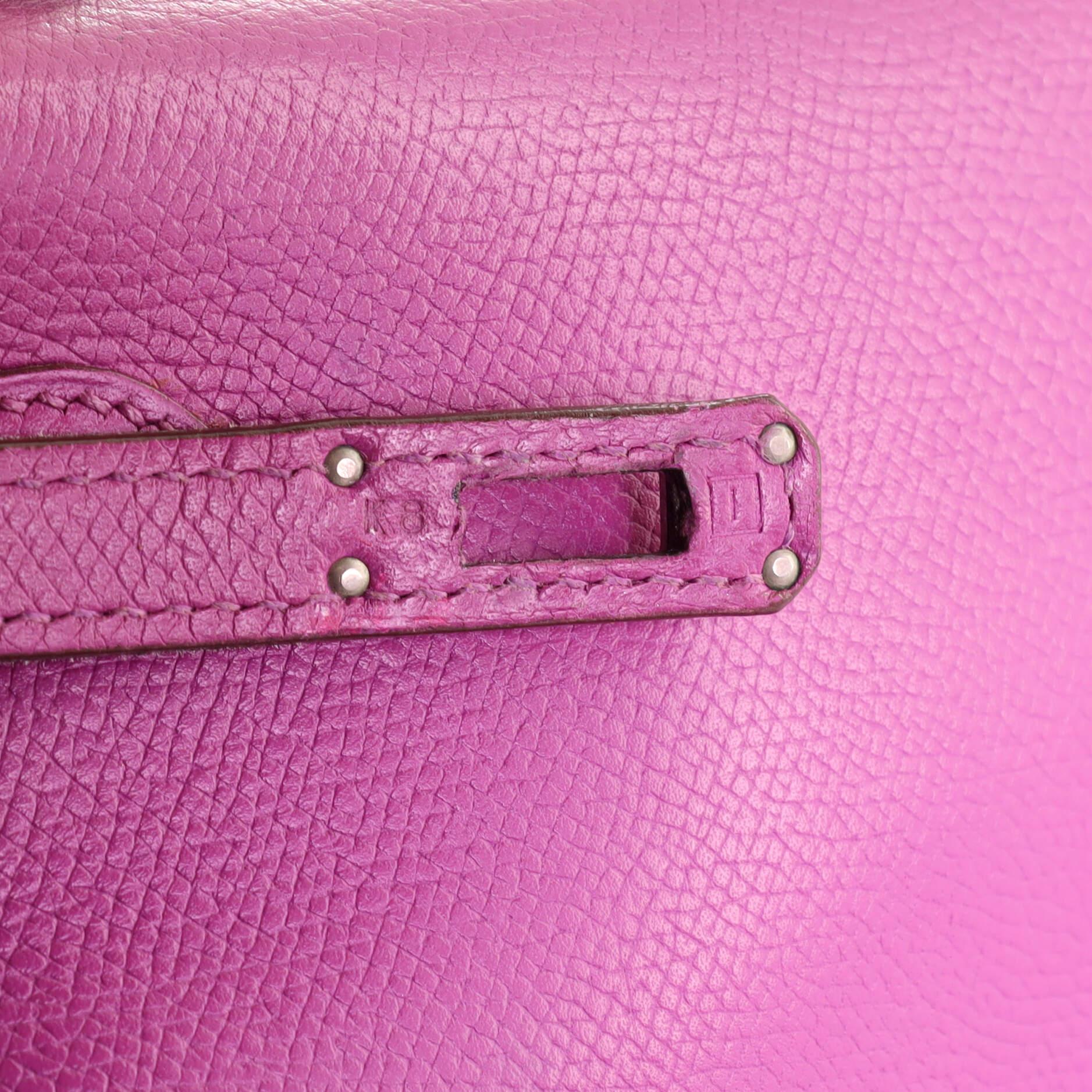 Hermes Kelly Handbag Cyclamen Epsom with Palladium Hardware 25 6