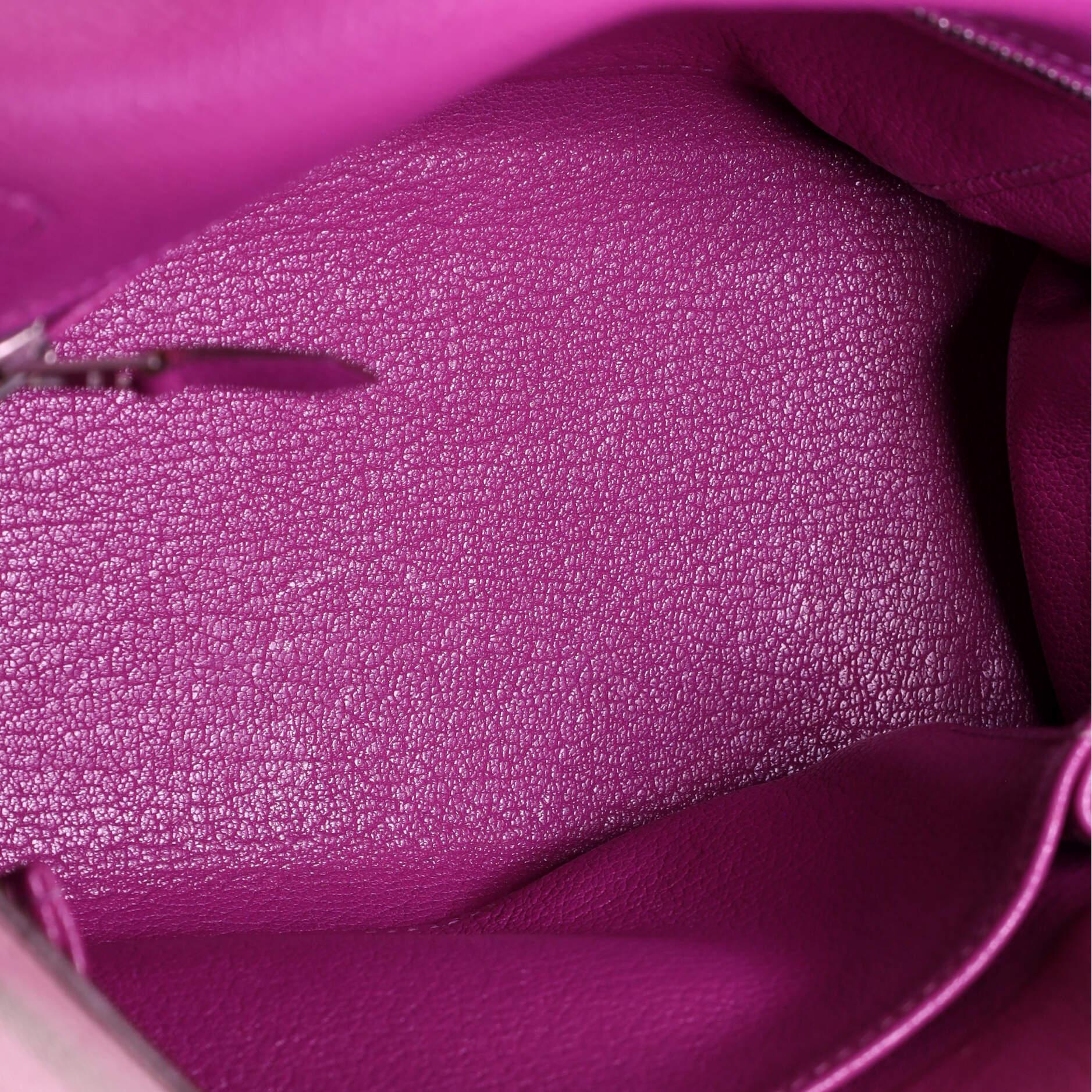 Women's or Men's Hermes Kelly Handbag Cyclamen Epsom with Palladium Hardware 25