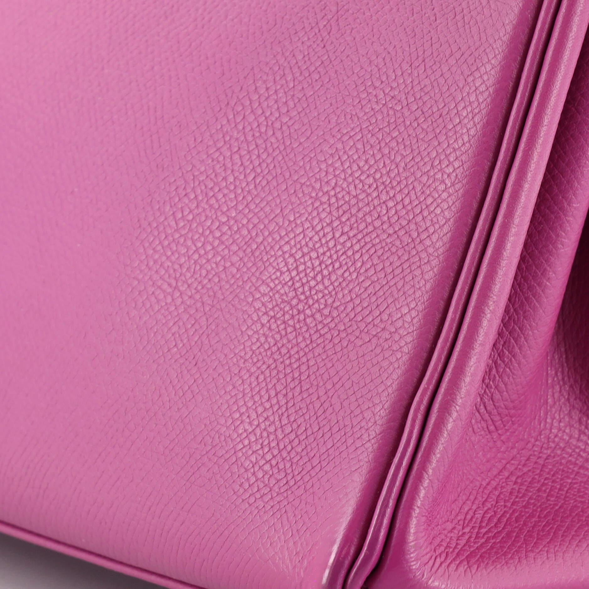 Hermes Kelly Handbag Cyclamen Epsom with Palladium Hardware 25 3