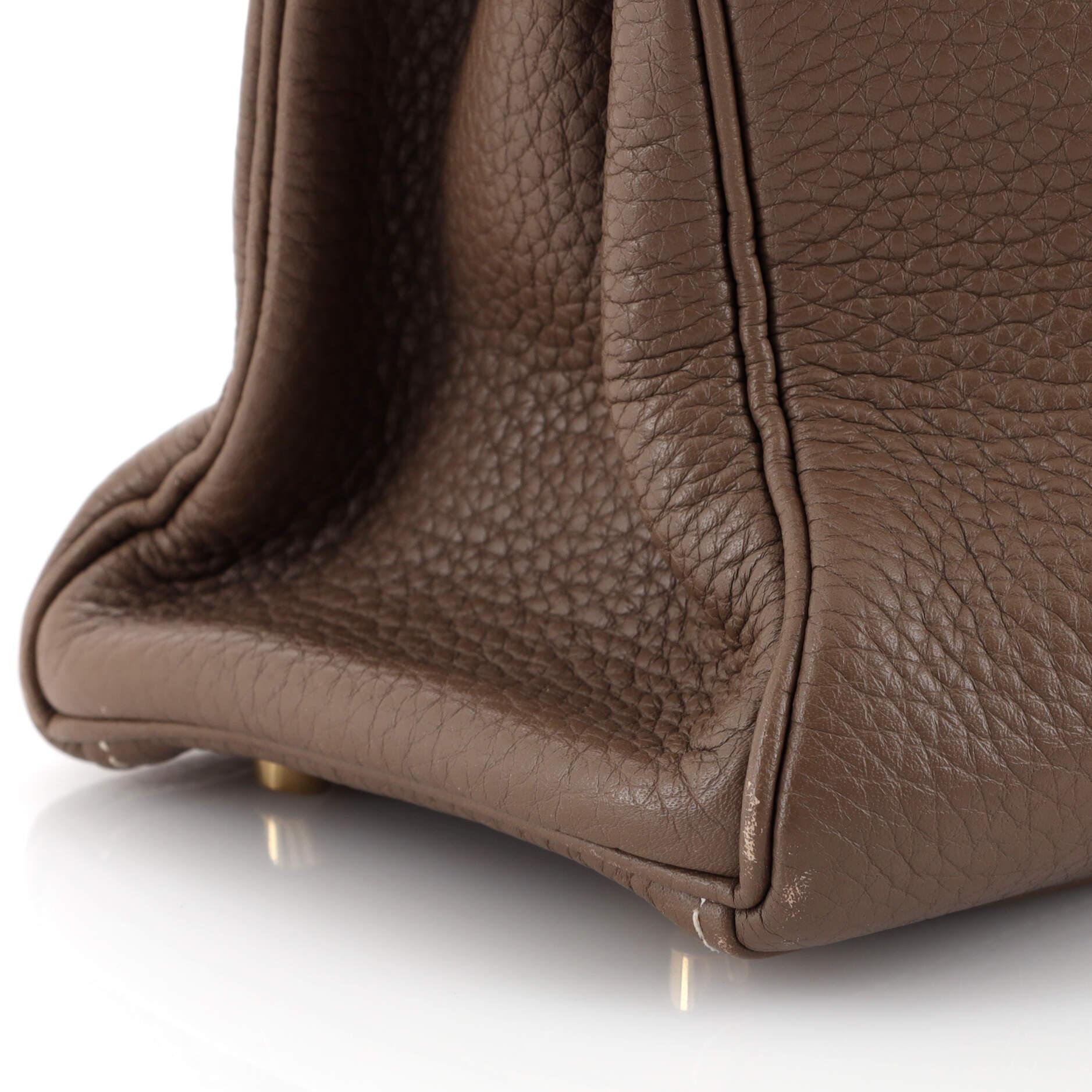 Hermes Kelly Handbag Etoupe Clemence with Gold Hardware 28 4