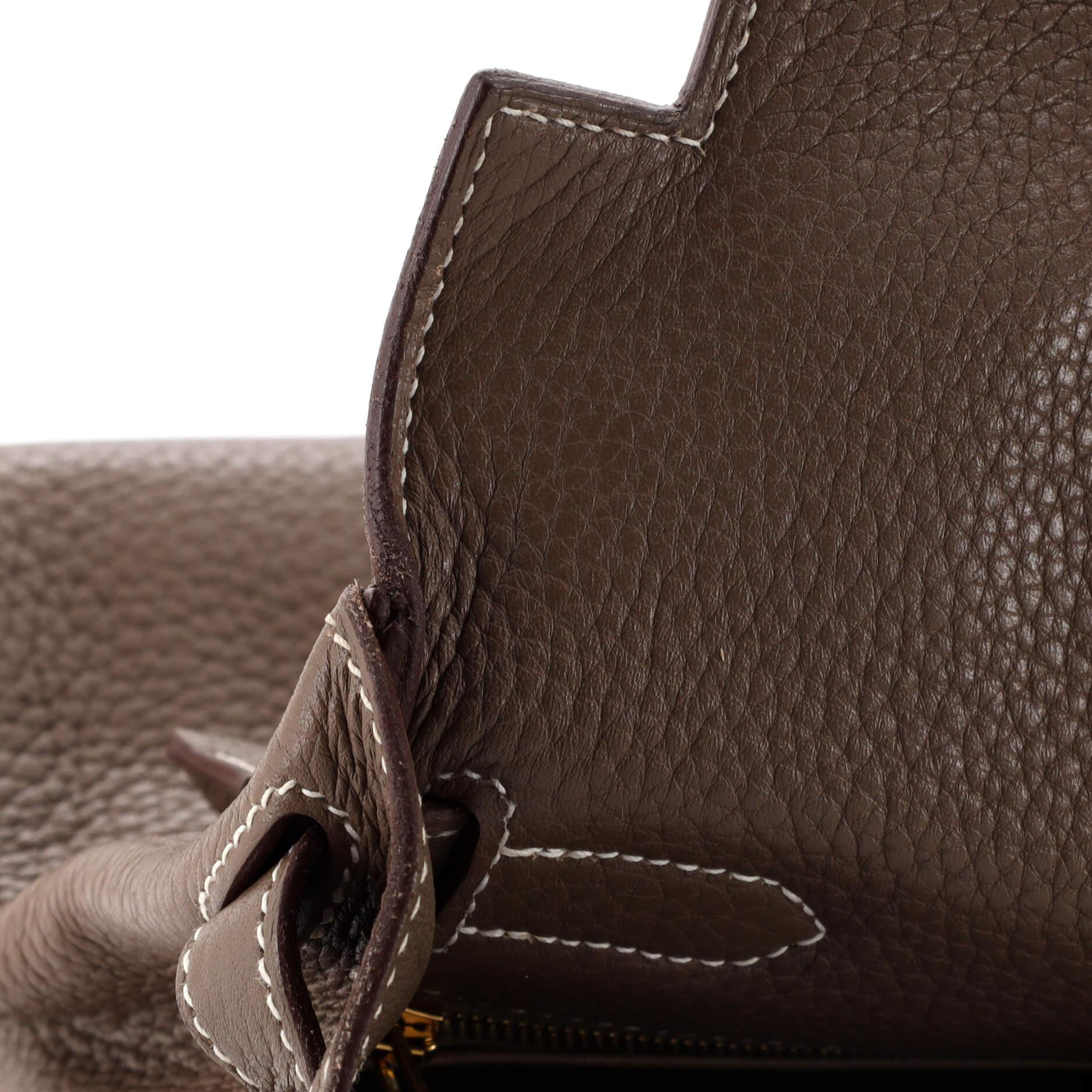 Hermes Kelly Handbag Etoupe Clemence with Gold Hardware 28 5