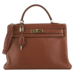 Hermes Kelly Handbag Etrusque Buffalo Skipper with Gold Hardware 35