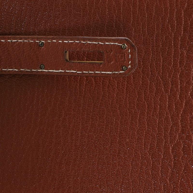 Brown Hermes Kelly Handbag Etrusque Chevre de Coromandel with Gold Hardware 32