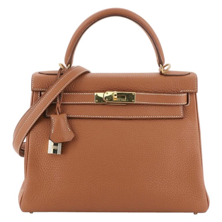 Hermes Kelly Handbag Etrusque Clemence with Gold Hardware 28