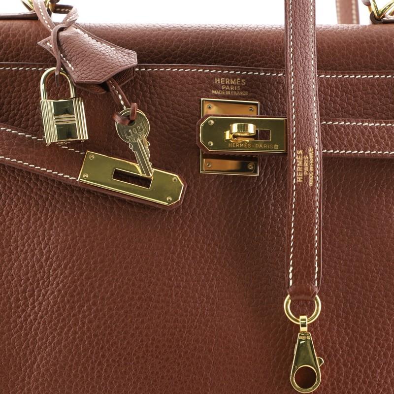 Hermes Kelly Handbag Fauve Fjord with Gold Hardware 32 1