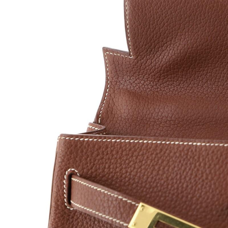 Hermes Kelly Handbag Fauve Fjord with Gold Hardware 32 2