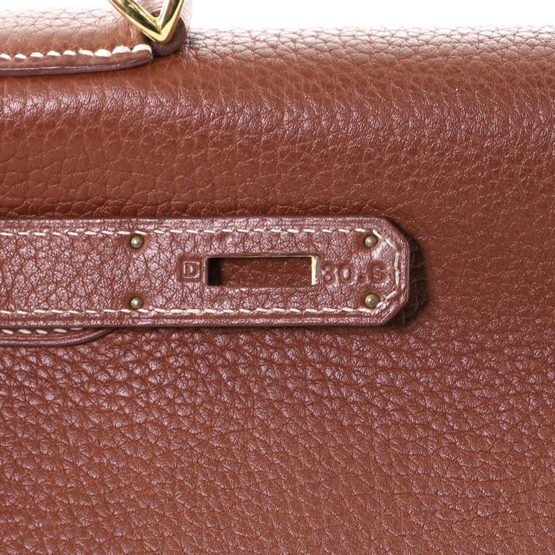 Hermes Kelly Handbag Fauve Fjord with Gold Hardware 32 3