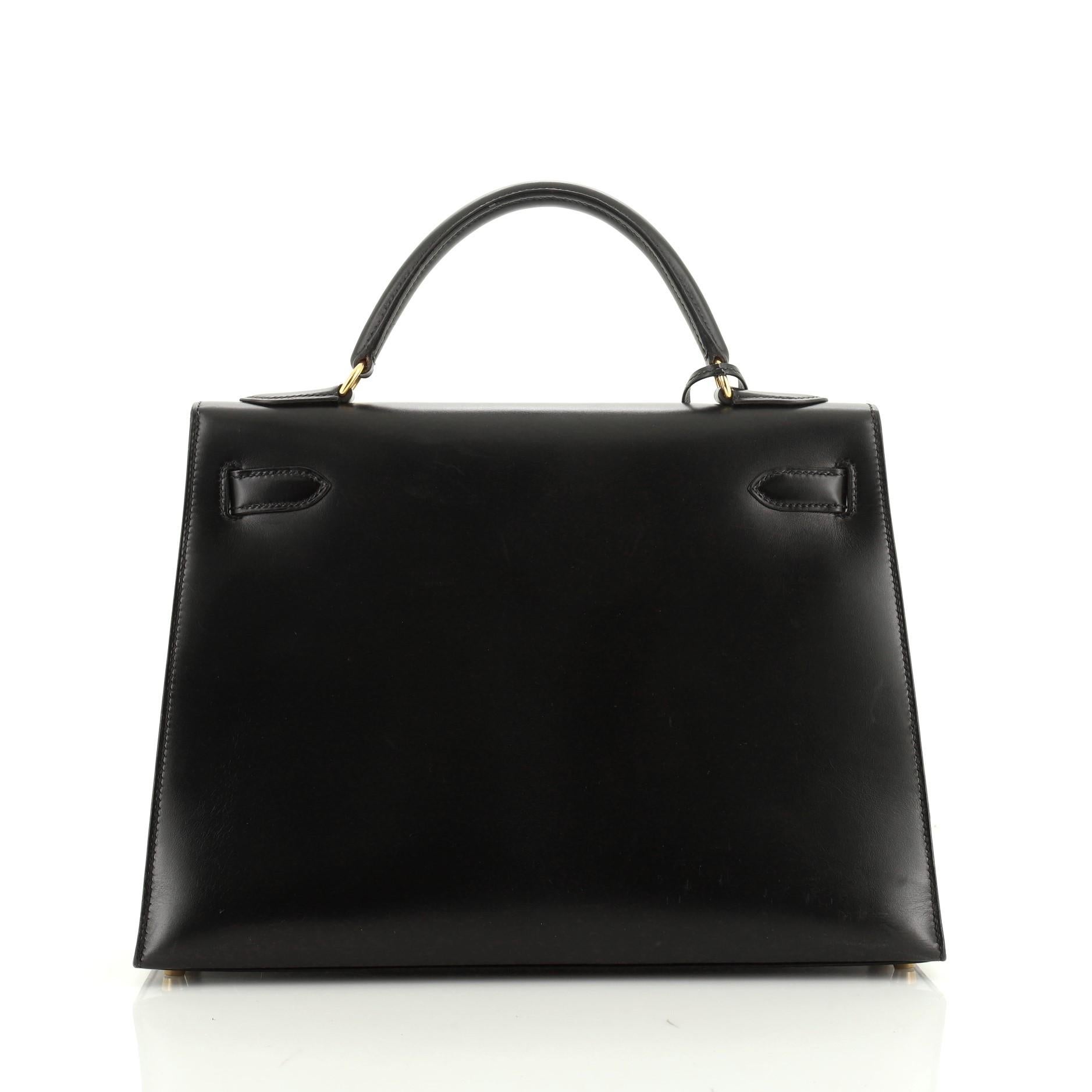 Black Hermes Kelly Handbag