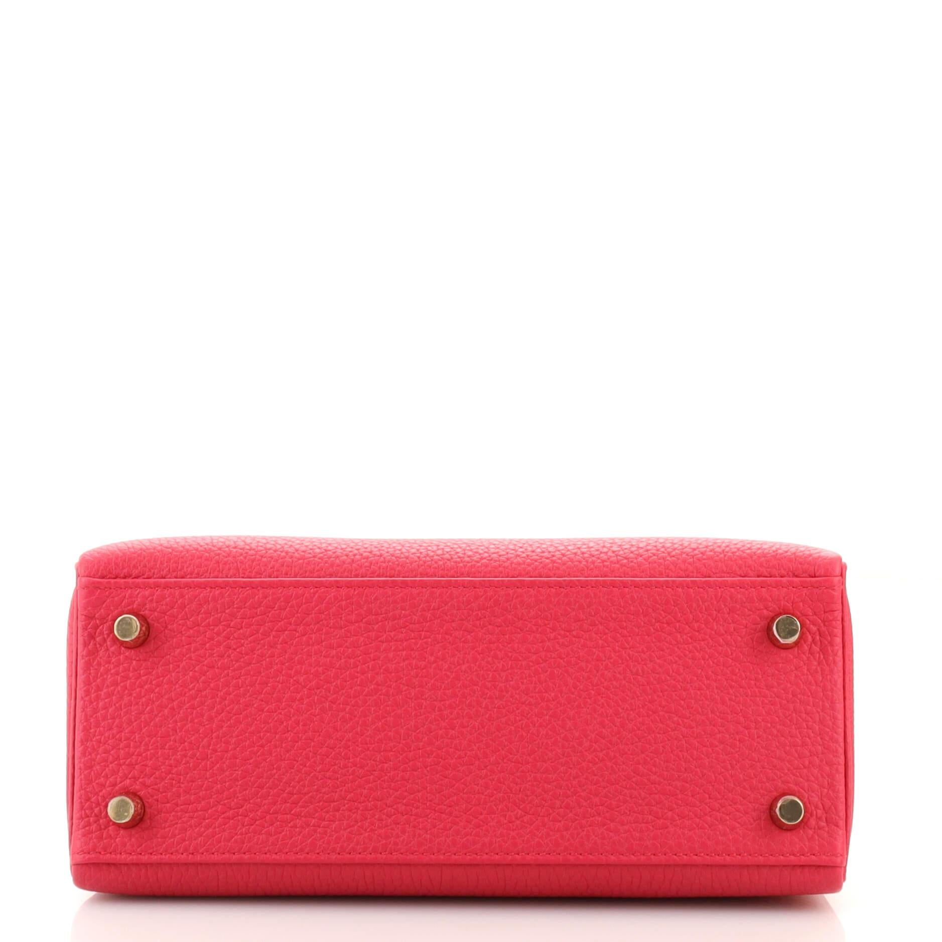 Hermes Kelly Handbag Framboise Togo With Gold Hardware 25 1