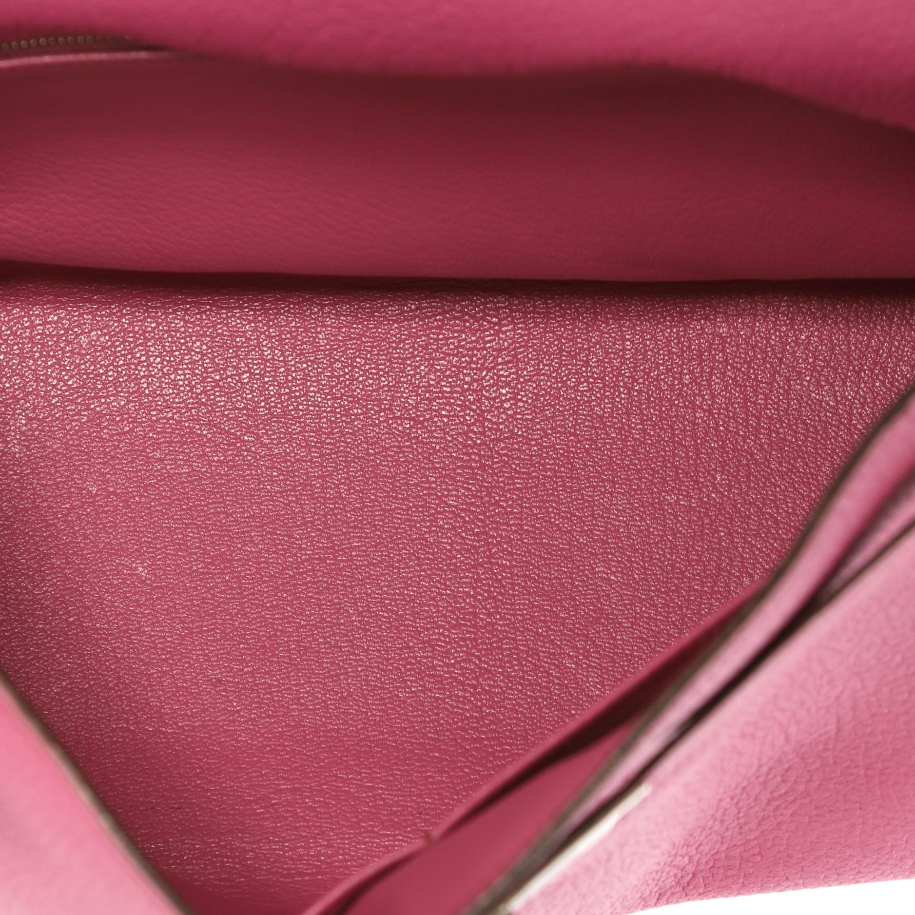 Hermes Kelly Handbag Fuchsia Chevre de Coromandel with Palladium Hardware 32 7