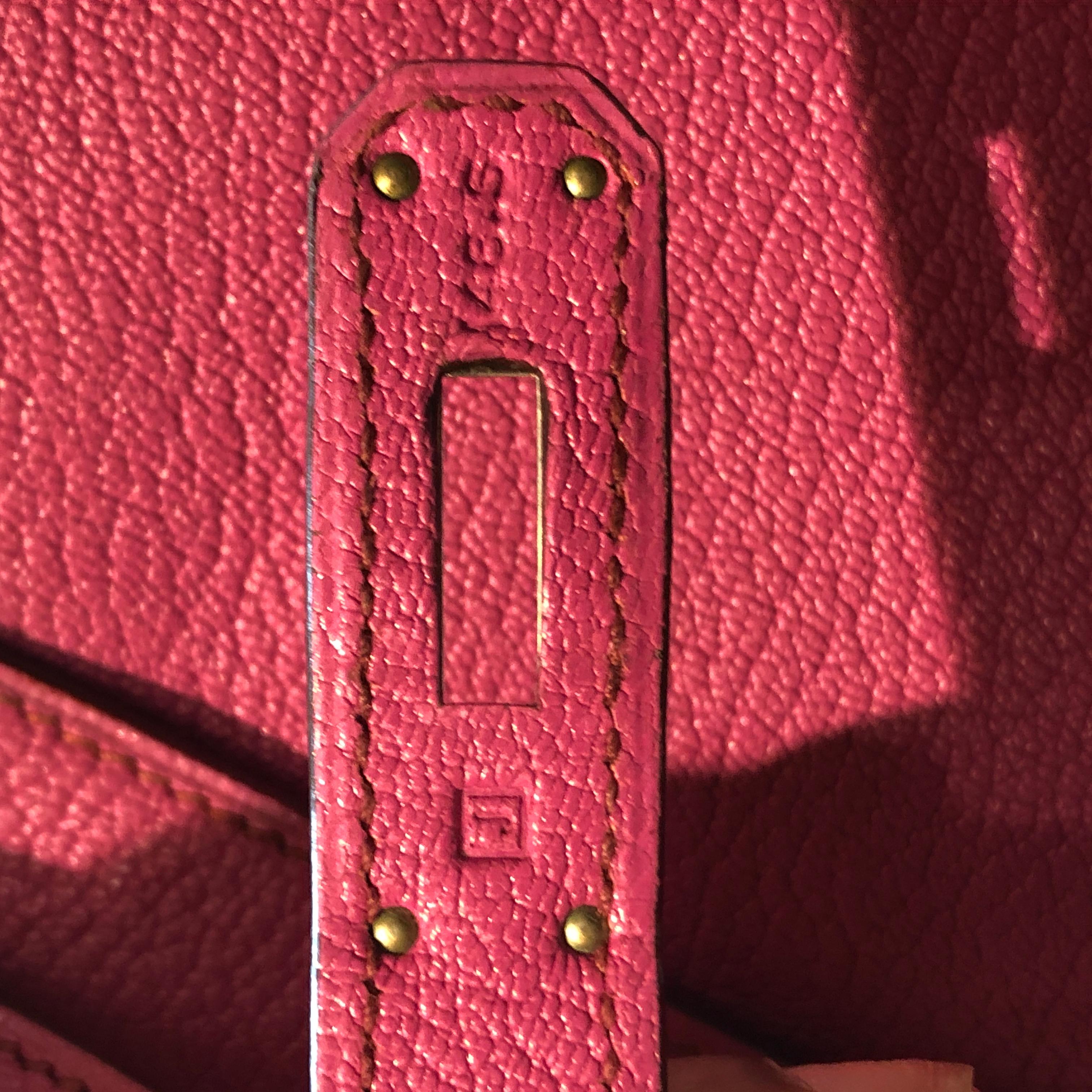 Hermes Kelly Handbag Fuchsia Chevre de Coromandel with Palladium Hardware 32 8