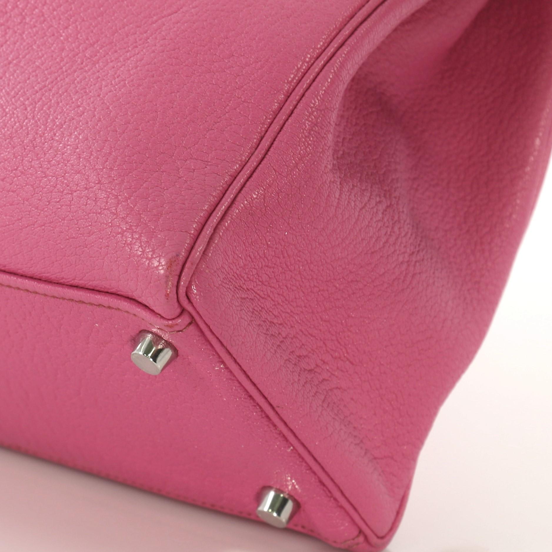 Hermes Kelly Handbag Fuchsia Chevre de Coromandel with Palladium Hardware 32 3