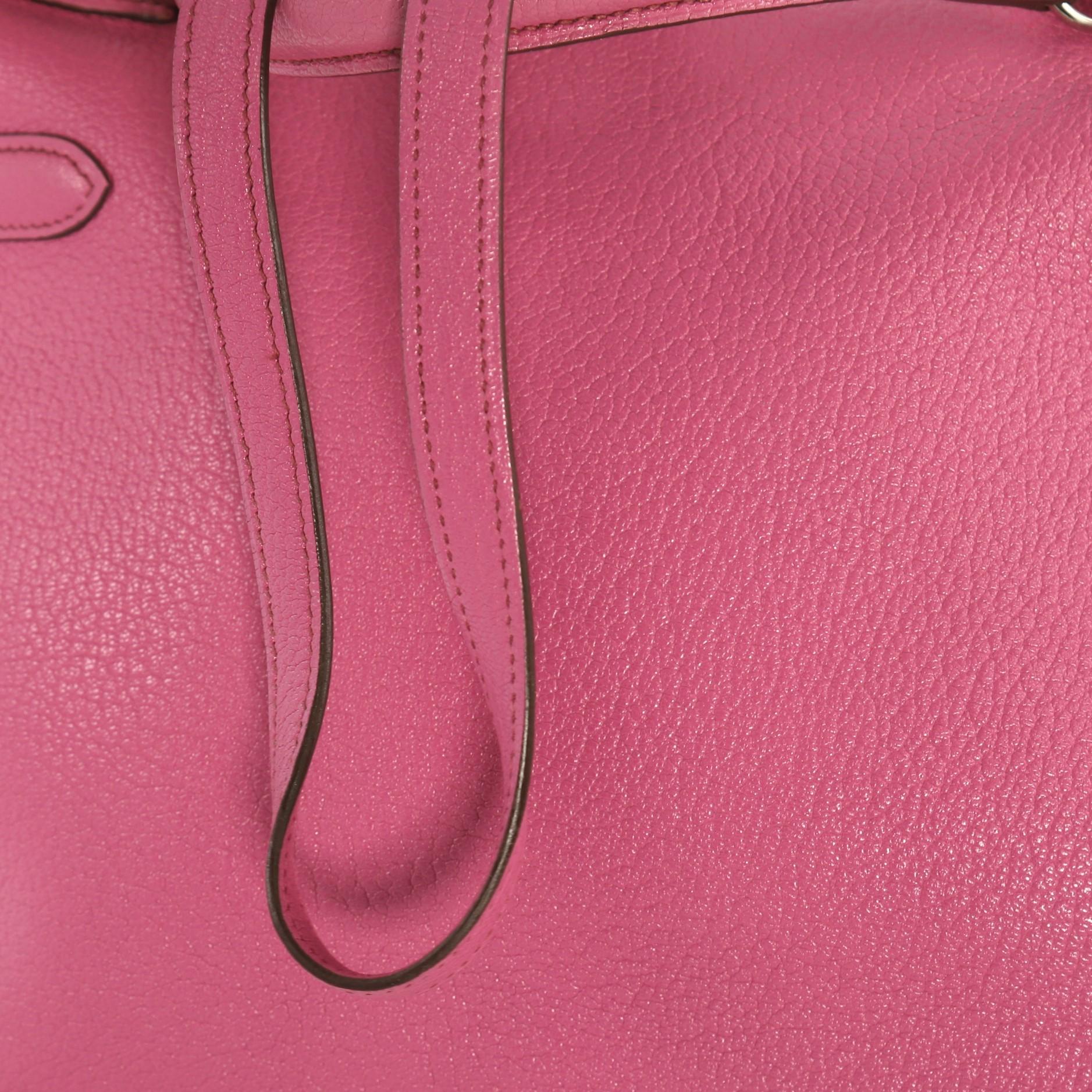 Hermes Kelly Handbag Fuchsia Chevre de Coromandel with Palladium Hardware 32 4