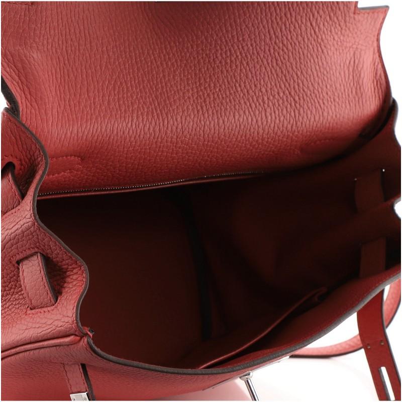 Hermes Kelly Handbag Geranium Clemence with Palladium Hardware 28 2