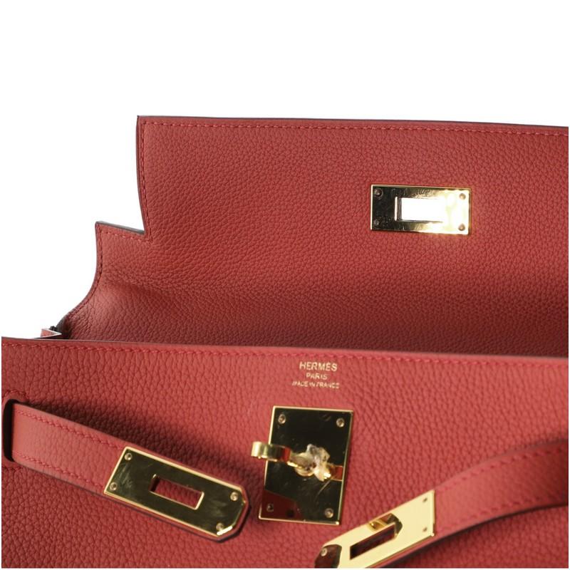 Hermes Kelly Handbag Geranium Togo with Gold Hardware 28 5