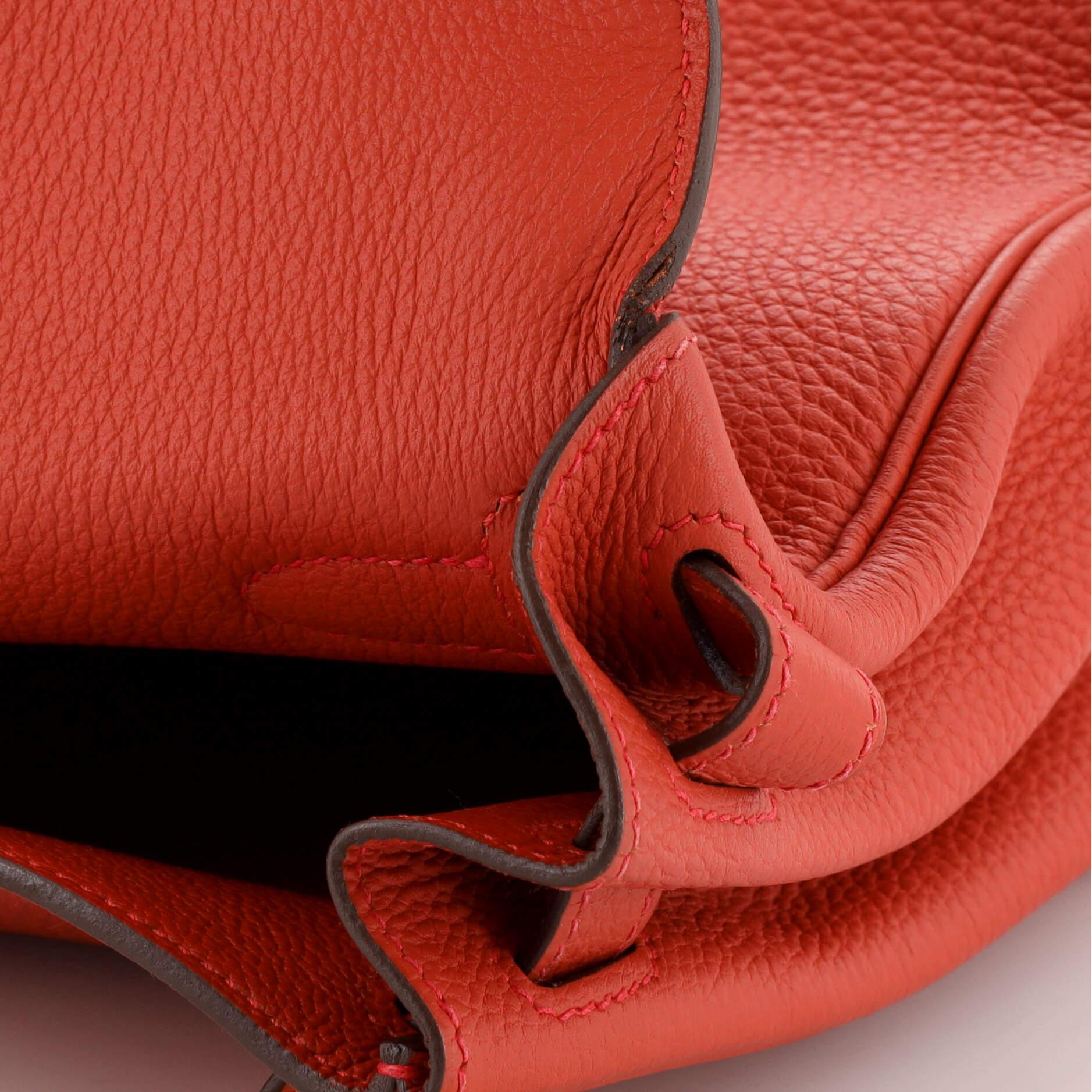 Hermes Kelly Handbag Geranium Togo with Gold Hardware 28 For Sale 7