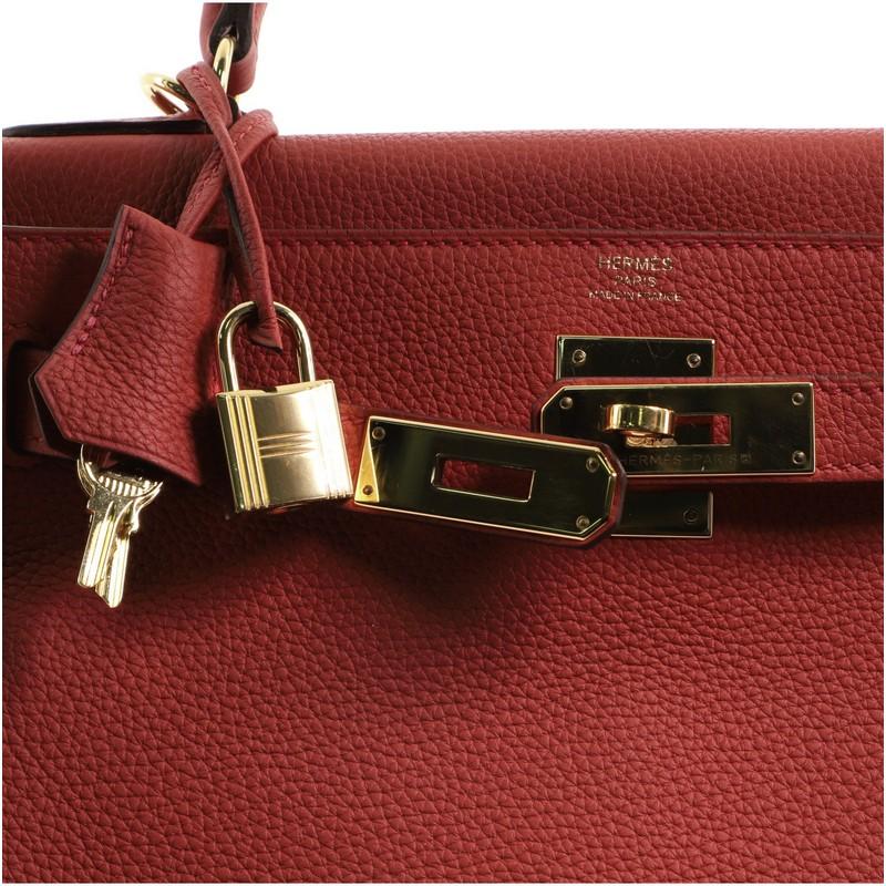 Hermes Kelly Handbag Geranium Togo with Gold Hardware 28 2