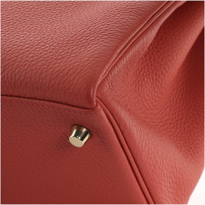 Hermes Kelly Handbag Geranium Togo with Gold Hardware 28 3
