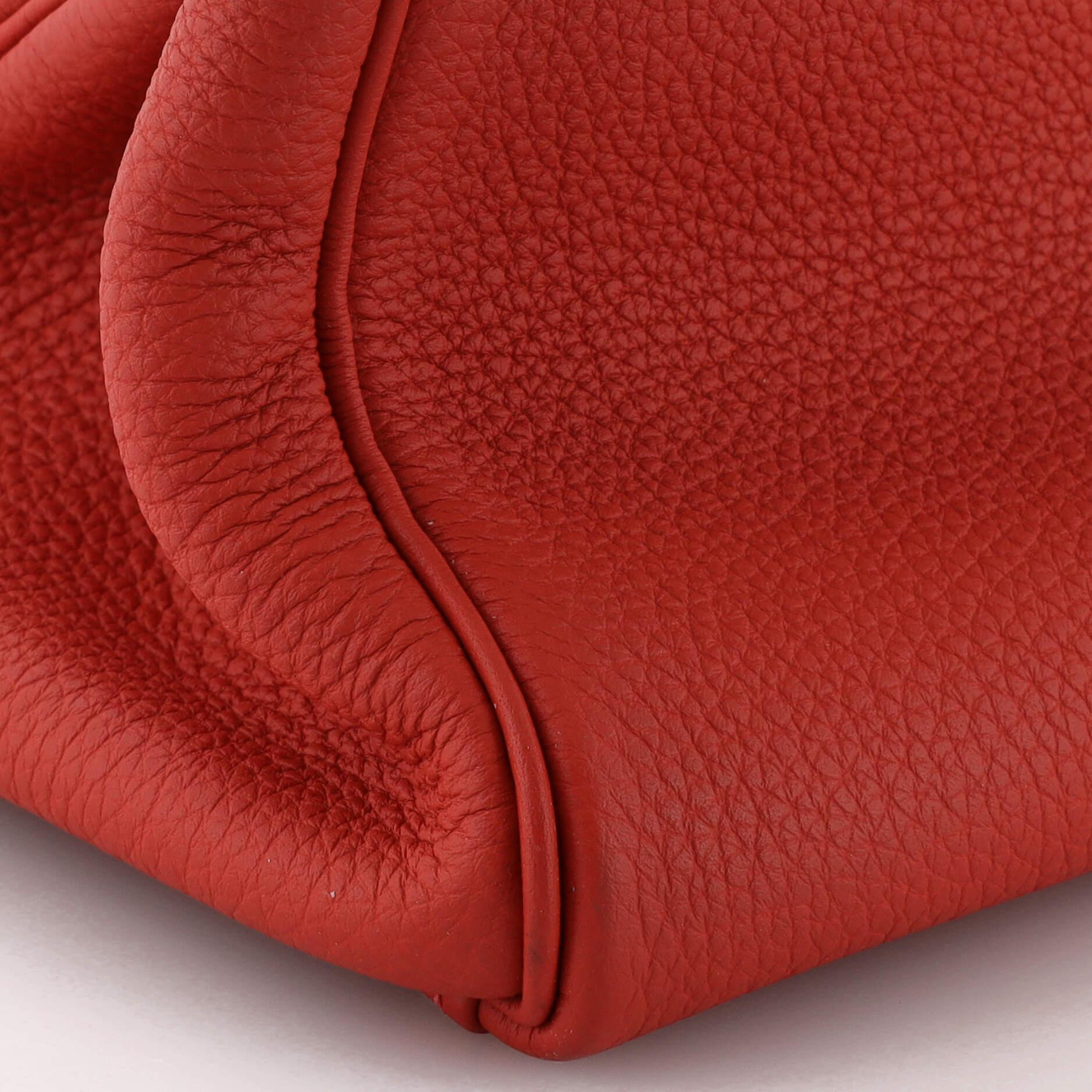 Hermes Kelly Handbag Geranium Togo with Palladium Hardware 32 For Sale 3