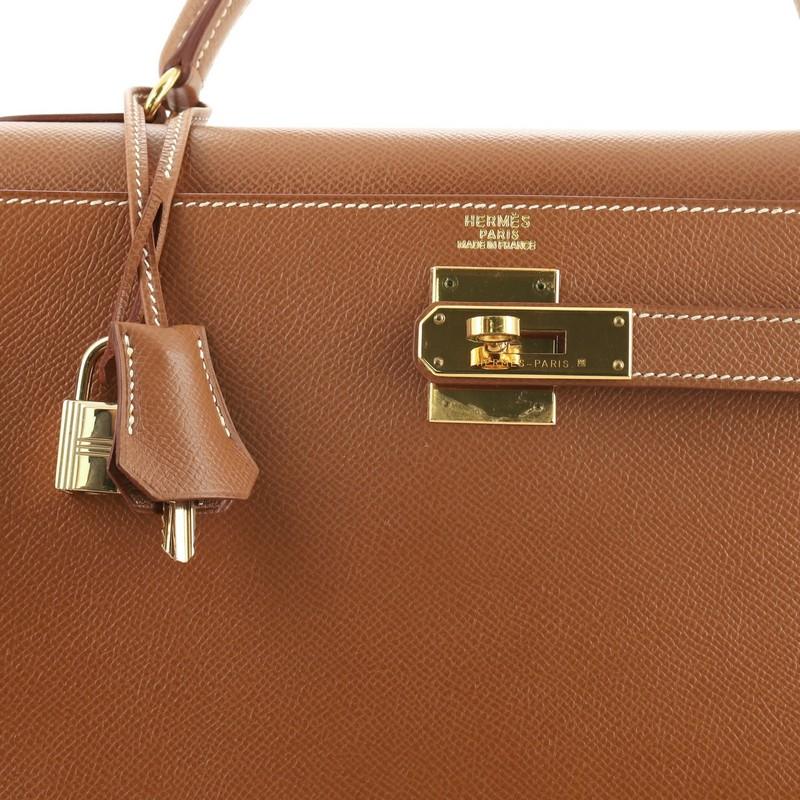 Hermes Kelly Handbag Gold Courchevel with Gold Hardware 32 2