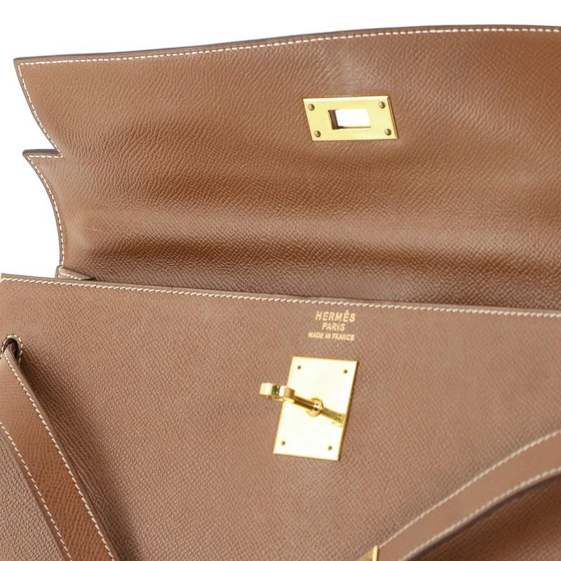 Hermes Kelly Handbag Gold Courchevel With Gold Hardware 35  5