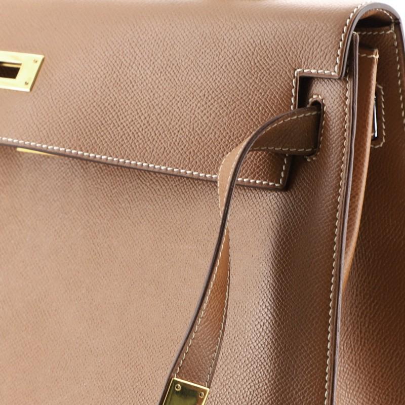 Hermes Kelly Handbag Gold Courchevel With Gold Hardware 35  4