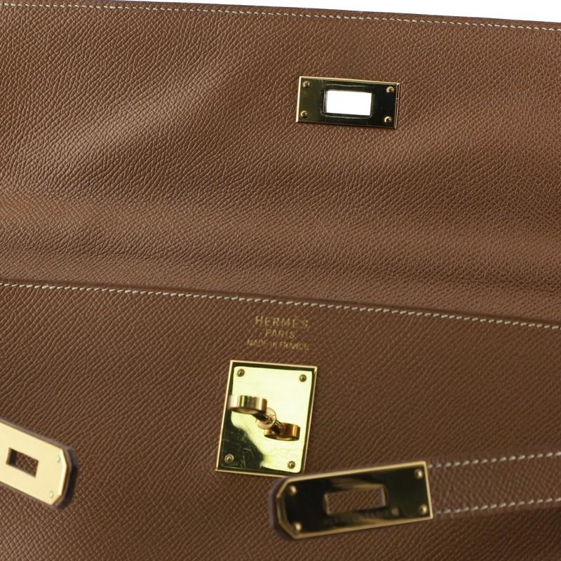  Hermes Kelly Handbag Gold Courchevel with Gold Hardware 35 4