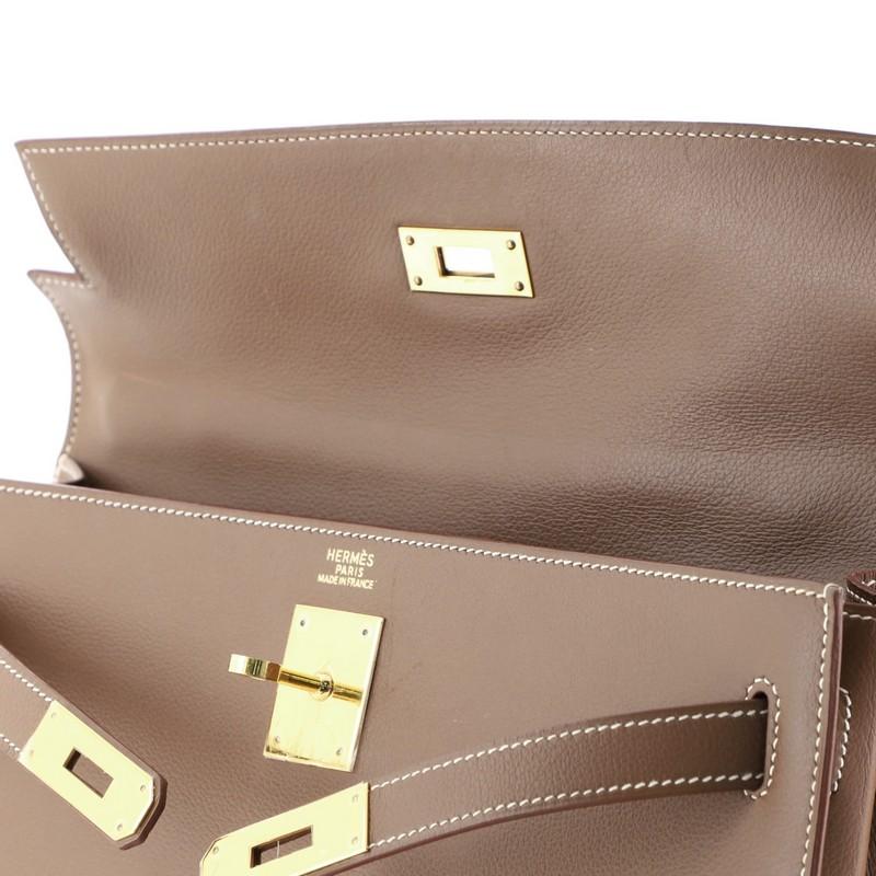 Hermes Kelly Handbag Gold Evergrain With Gold Hardware 32  5
