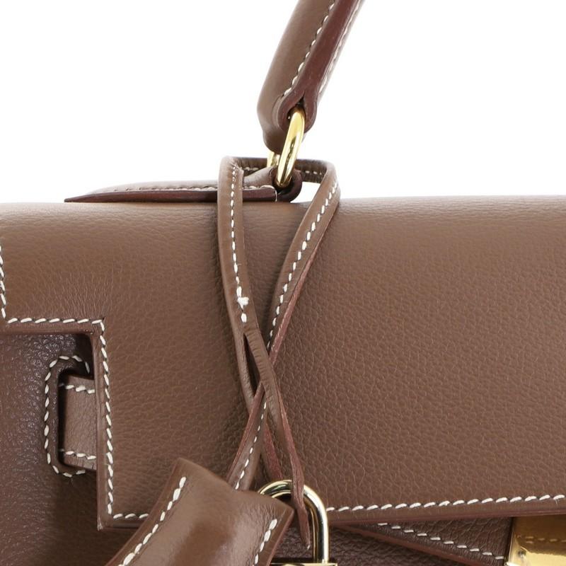 Hermes Kelly Handbag Gold Evergrain With Gold Hardware 32  2