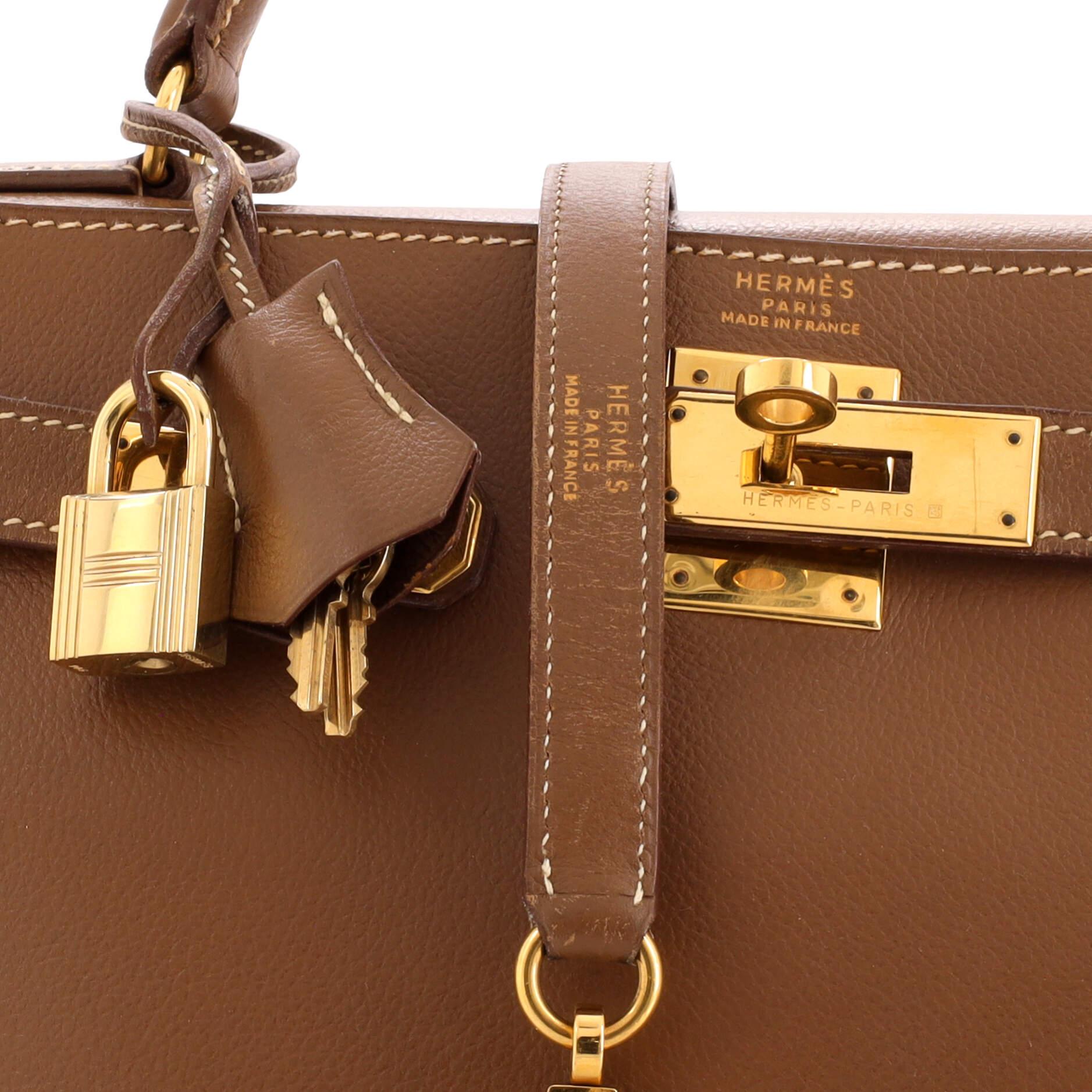 Hermes Kelly Handbag Gold Gulliver with Gold Hardware 32 2