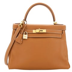 Hermes Kelly Handbag Gold Swift with Gold Hardware 28