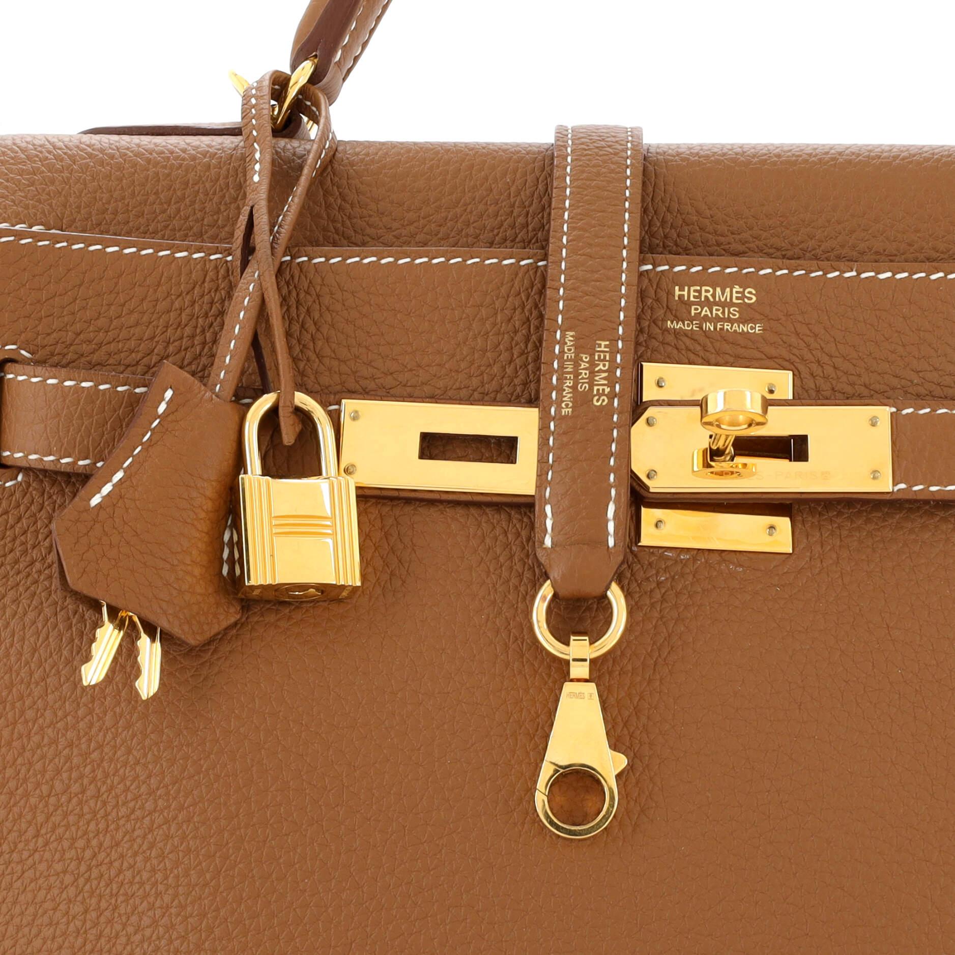 Hermes Kelly Handbag Gold Togo with Gold Hardware 32 3