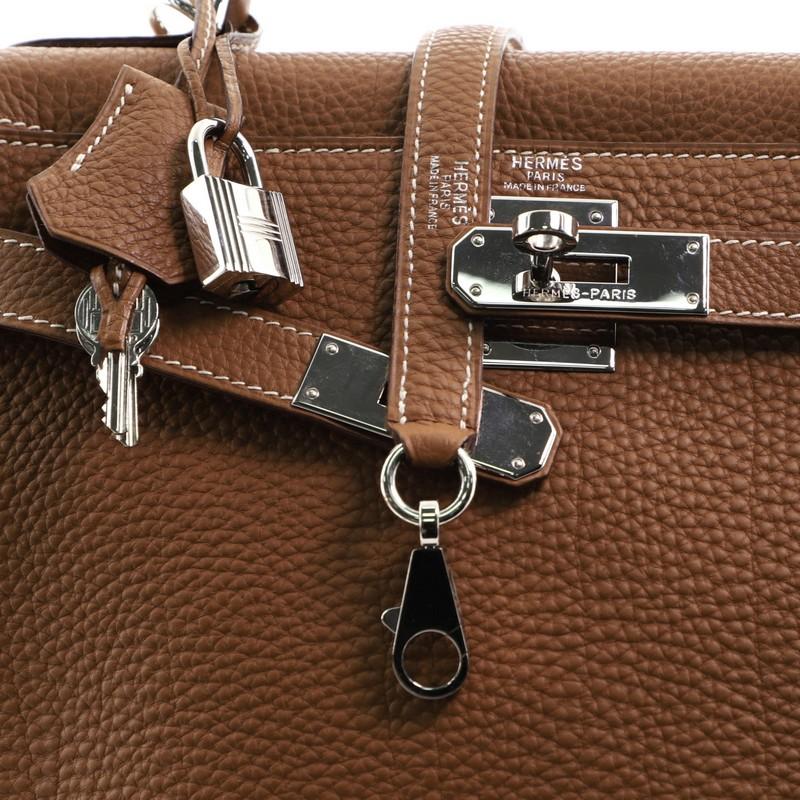 Hermes Kelly Handbag Gold Togo with Palladium Hardware 28 In Good Condition In NY, NY