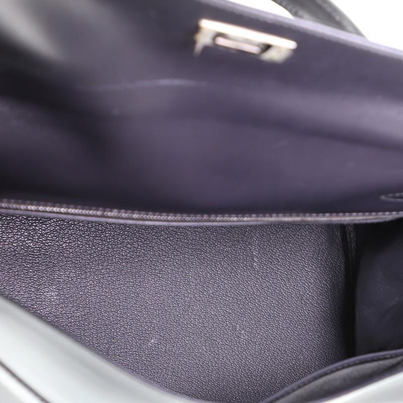 Hermes Kelly Handbag Graphite Box Calf With Palladium Hardware 32  5