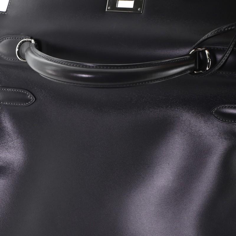 Hermes Kelly Handbag Graphite Box Calf With Palladium Hardware 32  3