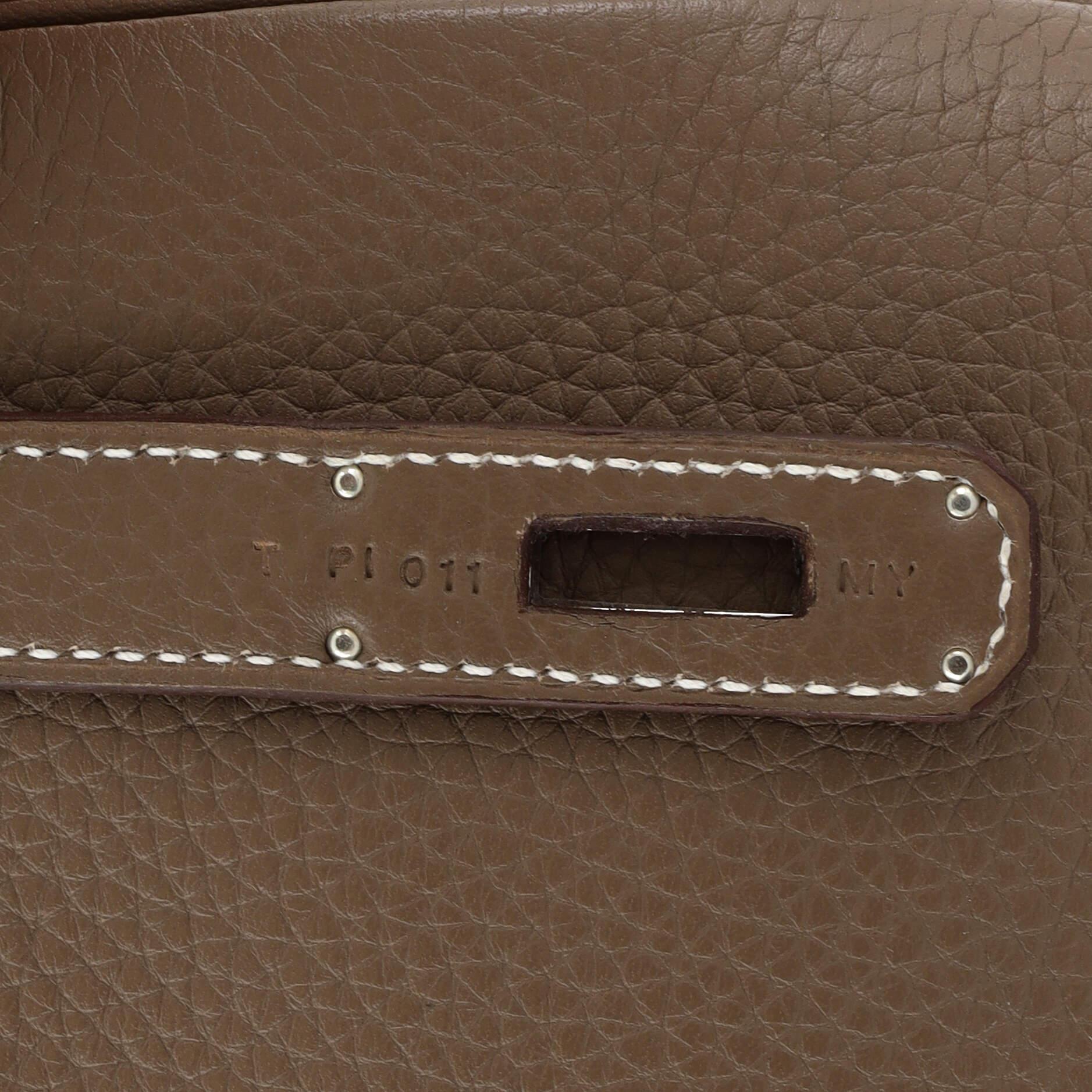 Hermes Kelly Handbag Grey Clemence with Palladium Hardware 32 8