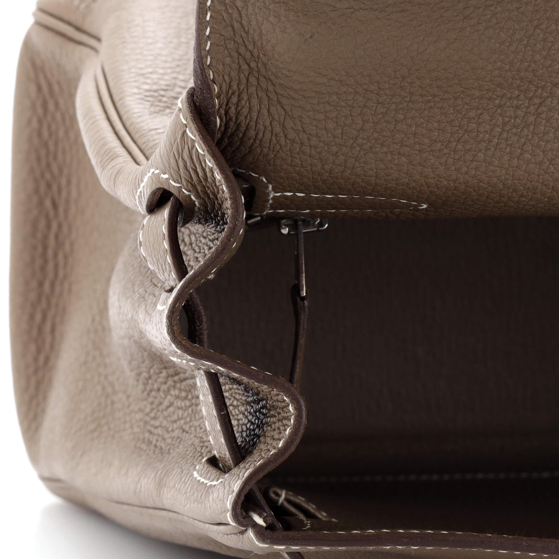 Hermes Kelly Handbag Grey Clemence with Palladium Hardware 32 9